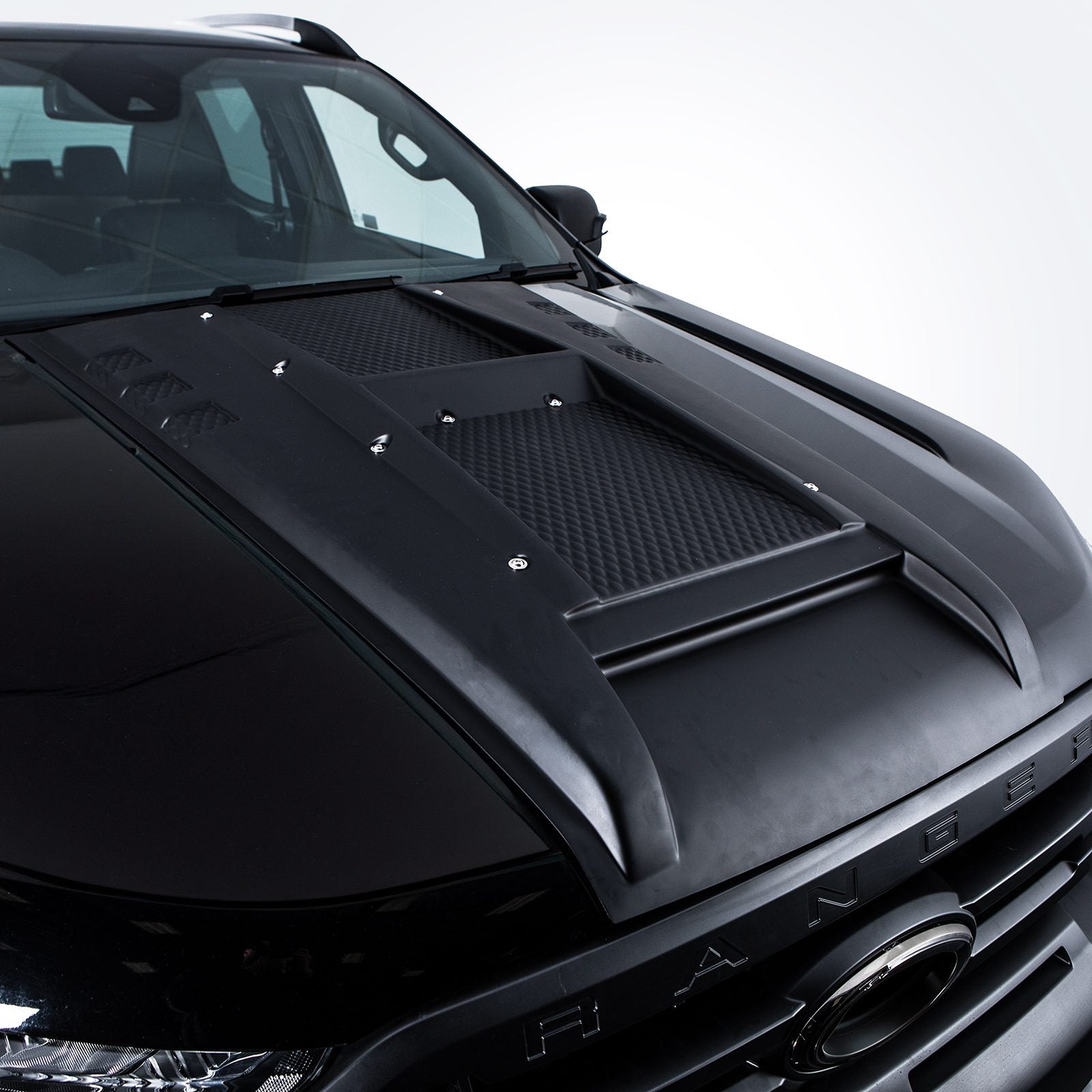 Ford Ranger T7 T8 15-21 Matte Black Bonnet Vent Cover & Bolts