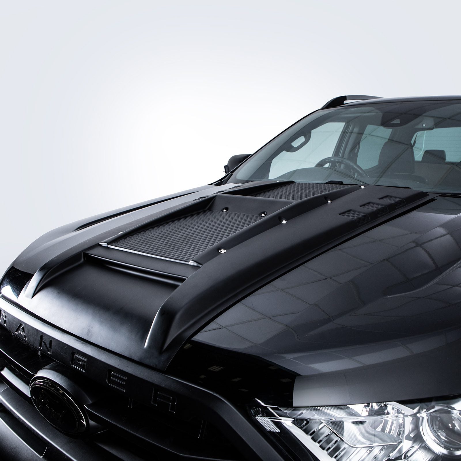 Ford Ranger T7 T8 15-21 Matte Black Bonnet Vent Cover & Bolts