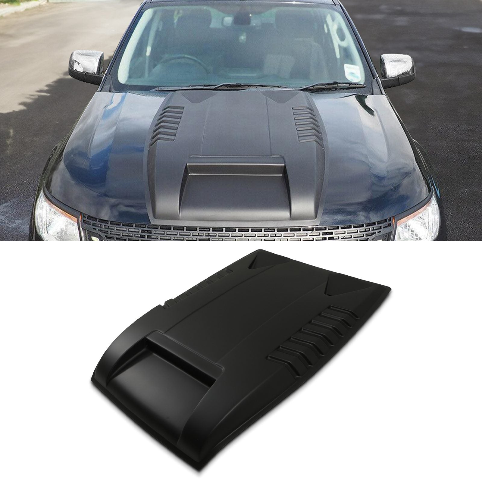 Ford Ranger T6 12-14 Gloss Black Bonnet Vent Cover