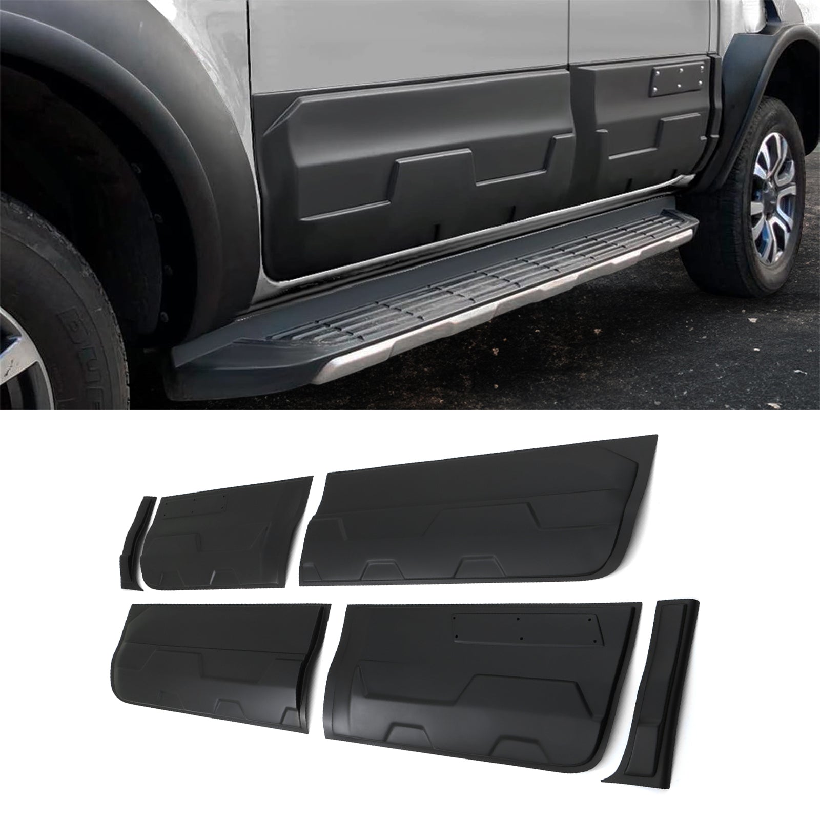 Ford Ranger T6 T7 T8 12-21 Large Matte Black Body Cladding Kit