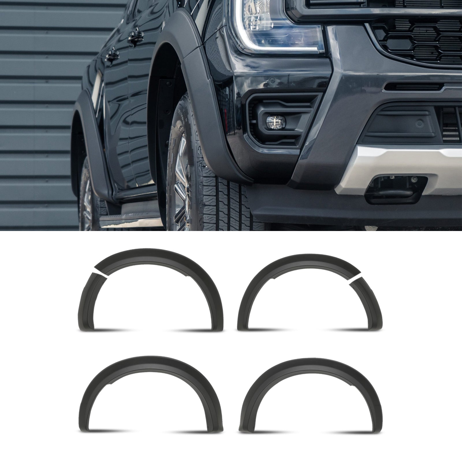 Ford Ranger T9 XLT 2023+ Matte Black Wheel Arches Set