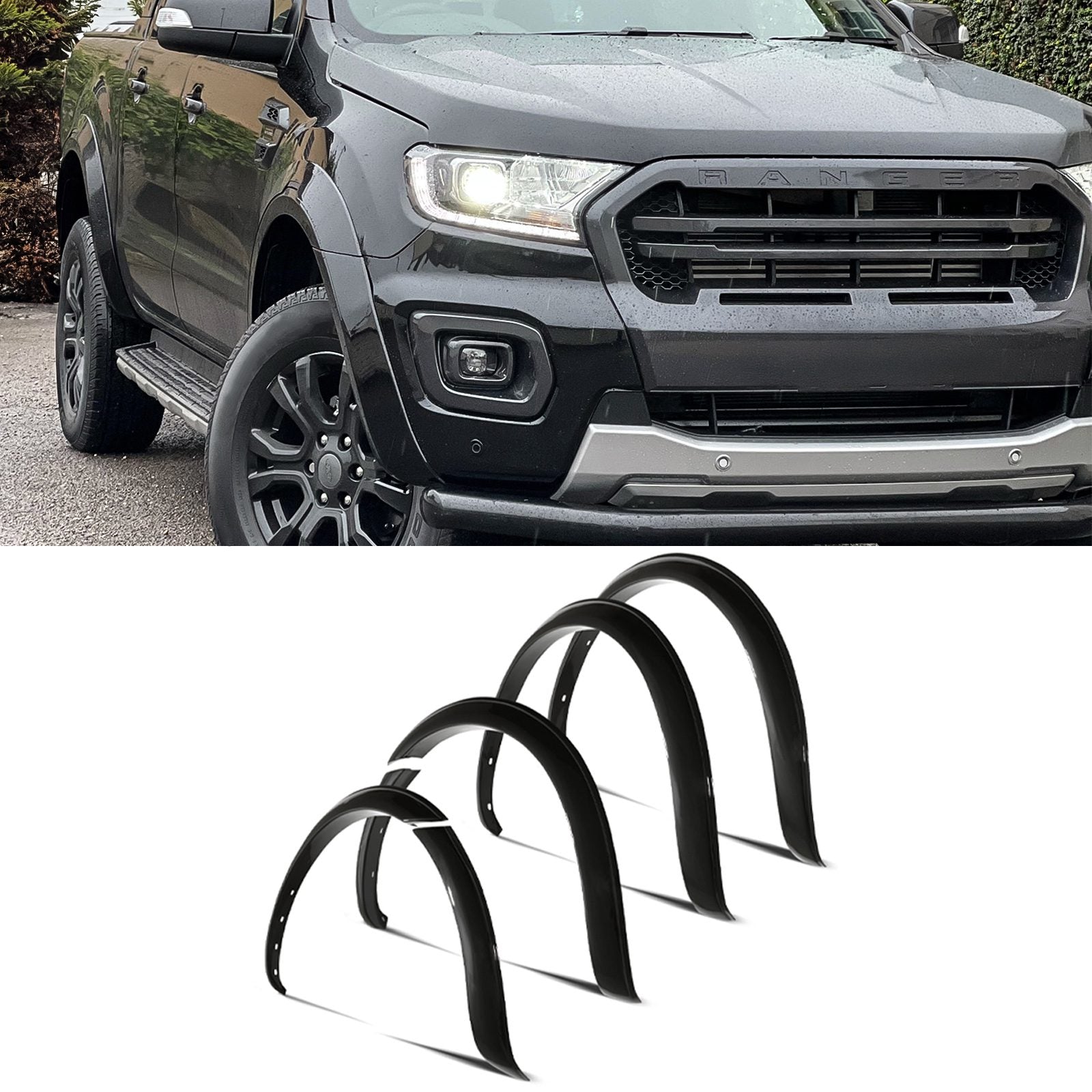 Ford Ranger T8 18-21 55mm OEM Design Gloss Black Wheel Arches