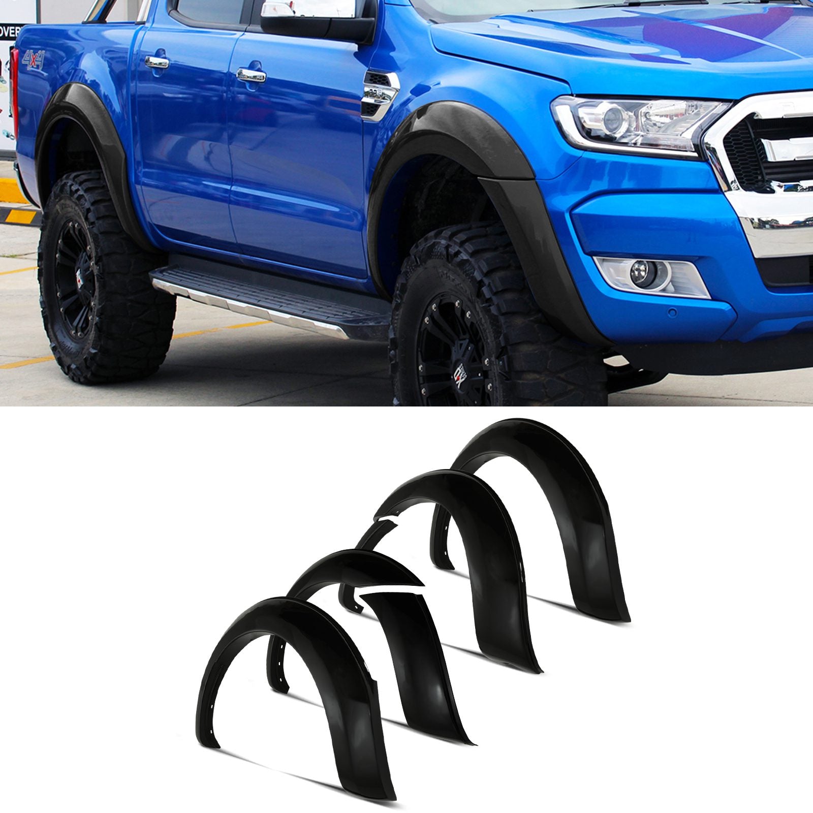 Ford Ranger T7 15-17 OEM Style Gloss Black Wheel Arches