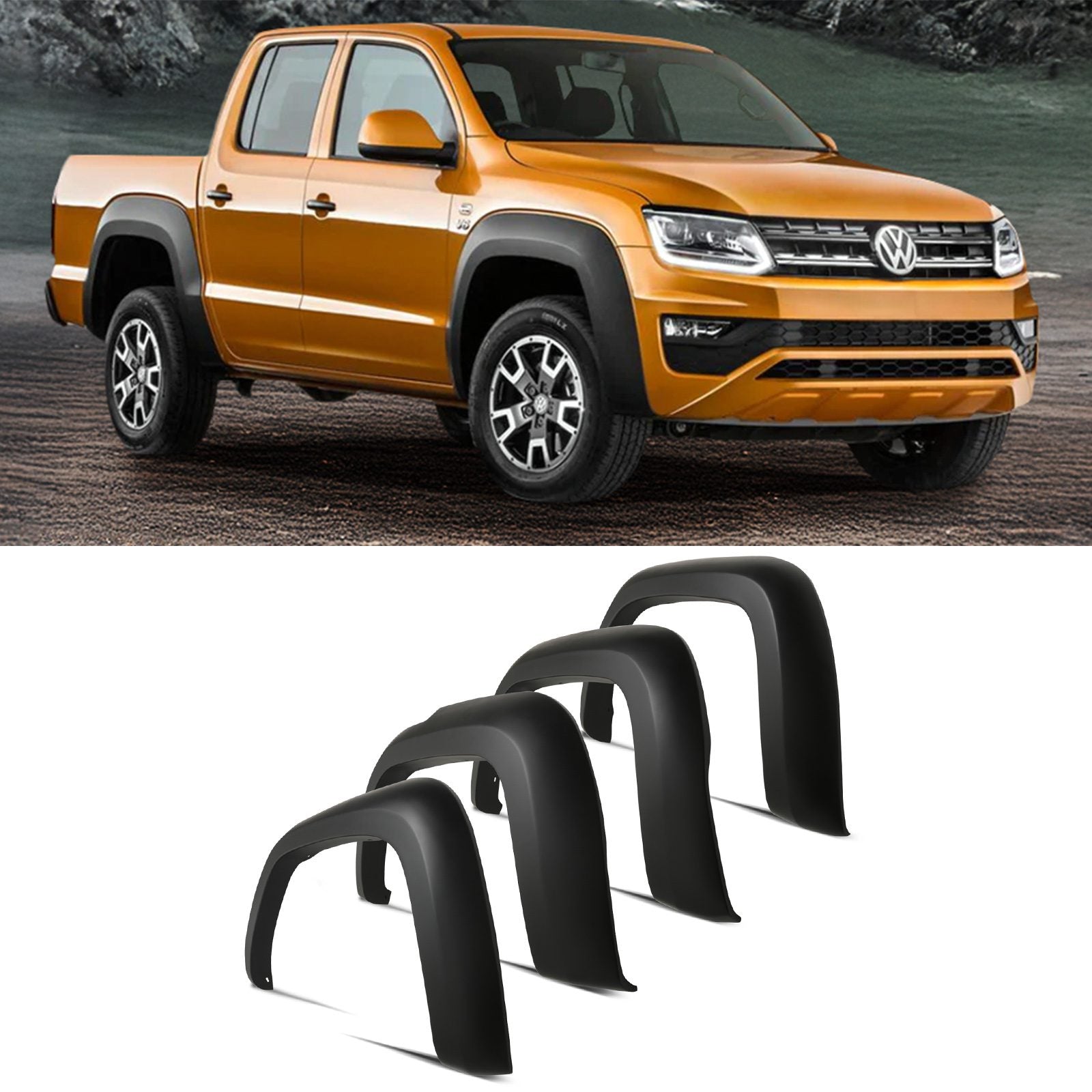 VW Amarok 2010-2020 100mm Matte Black OEM Design Wheel Arches