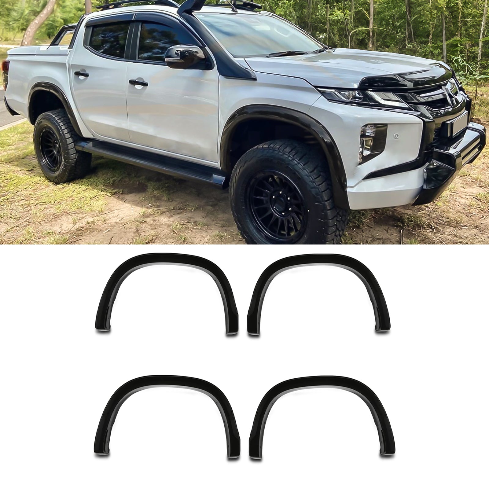 Mitsubishi L200 Triton 19-23 Gloss Black Slim Wheel Arches