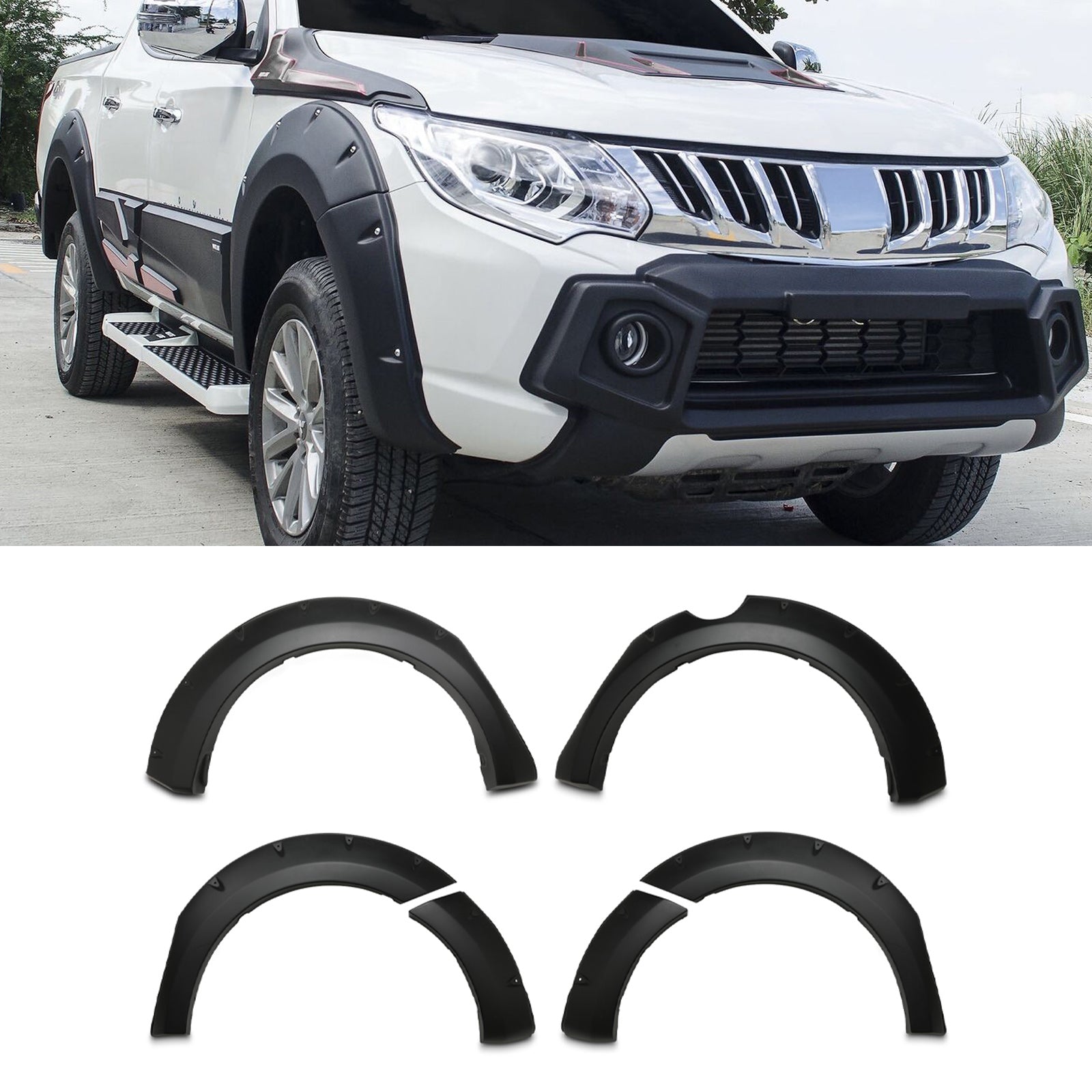 Mitsubishi L200 Triton 15-18 Matte Black Wheel Arches