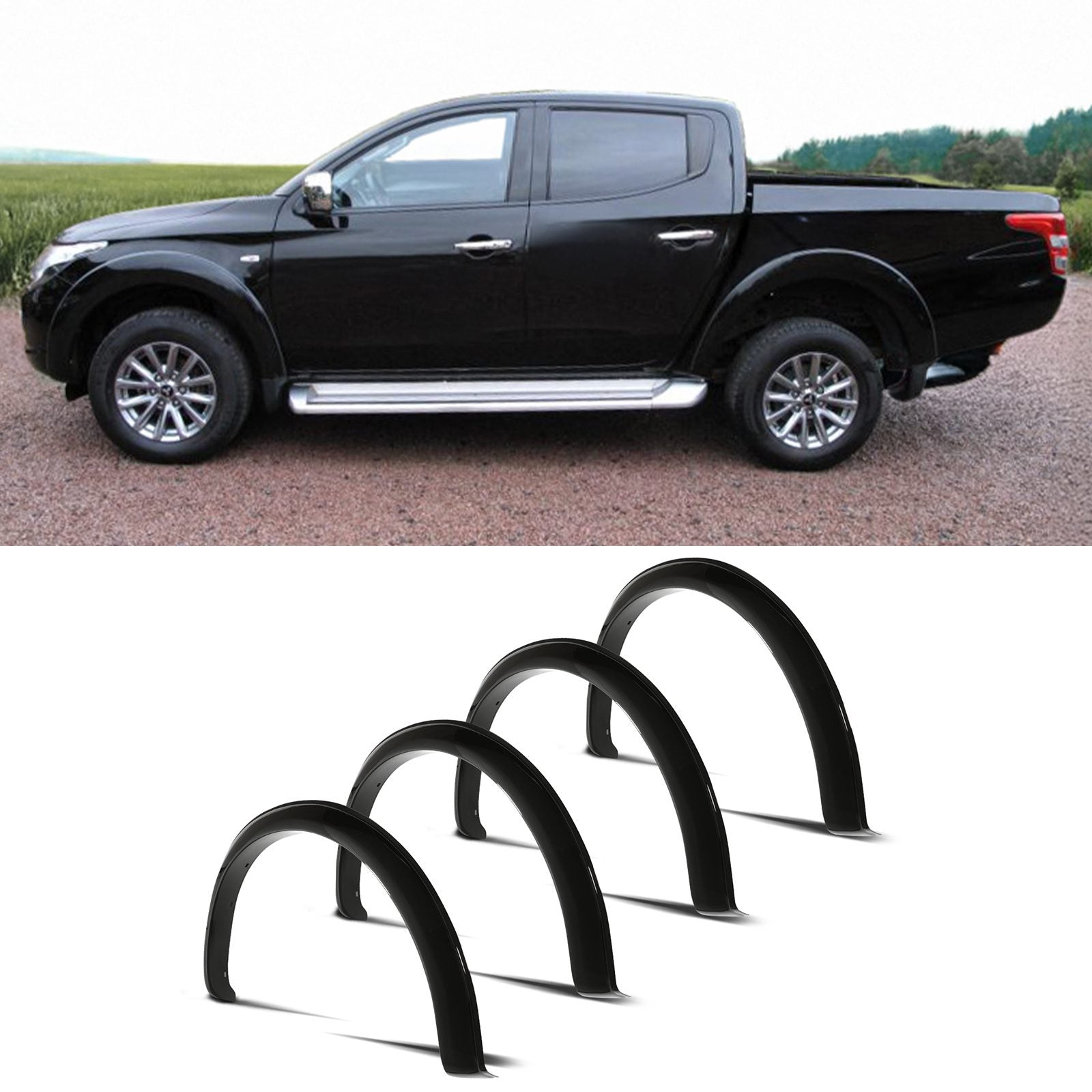Mitsubishi L200 Triton 15-18 60mm Gloss Black OEM Style Wheel Arches
