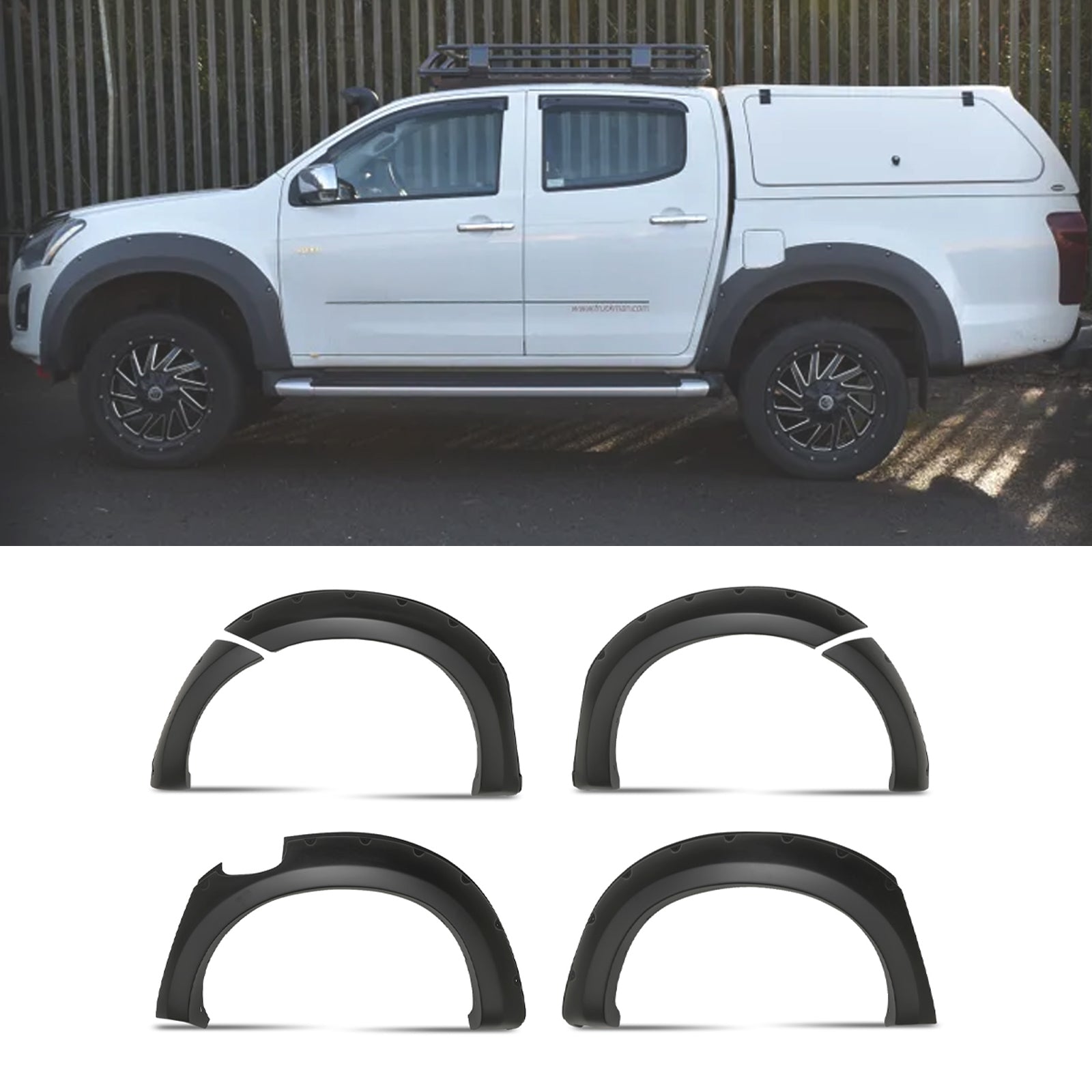 Isuzu D Max 2016-2019 Matte Black Fender Flare Kit