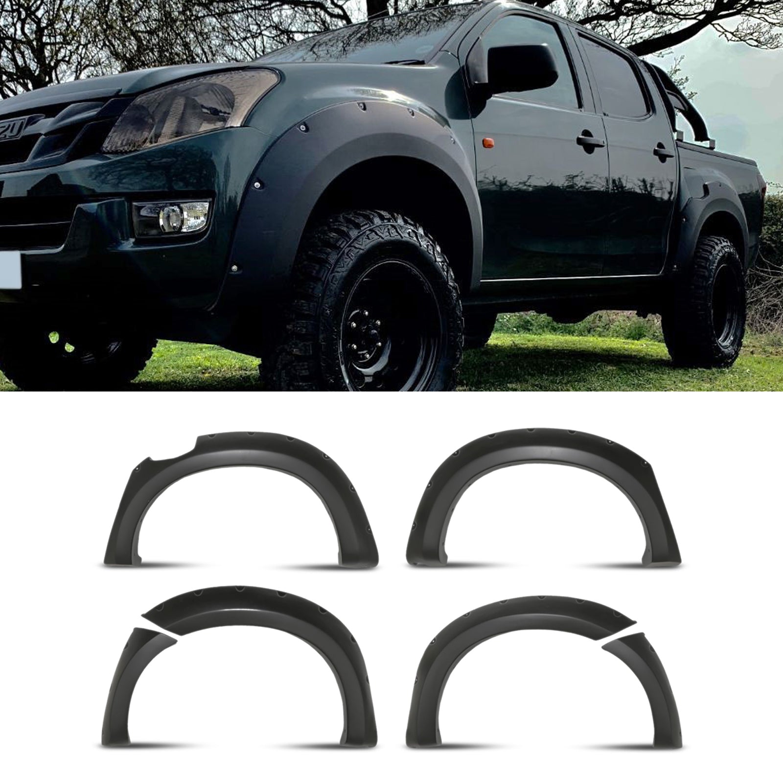 Isuzu D Max 2012-15 60mm Matte Black Wheel Arch Kit
