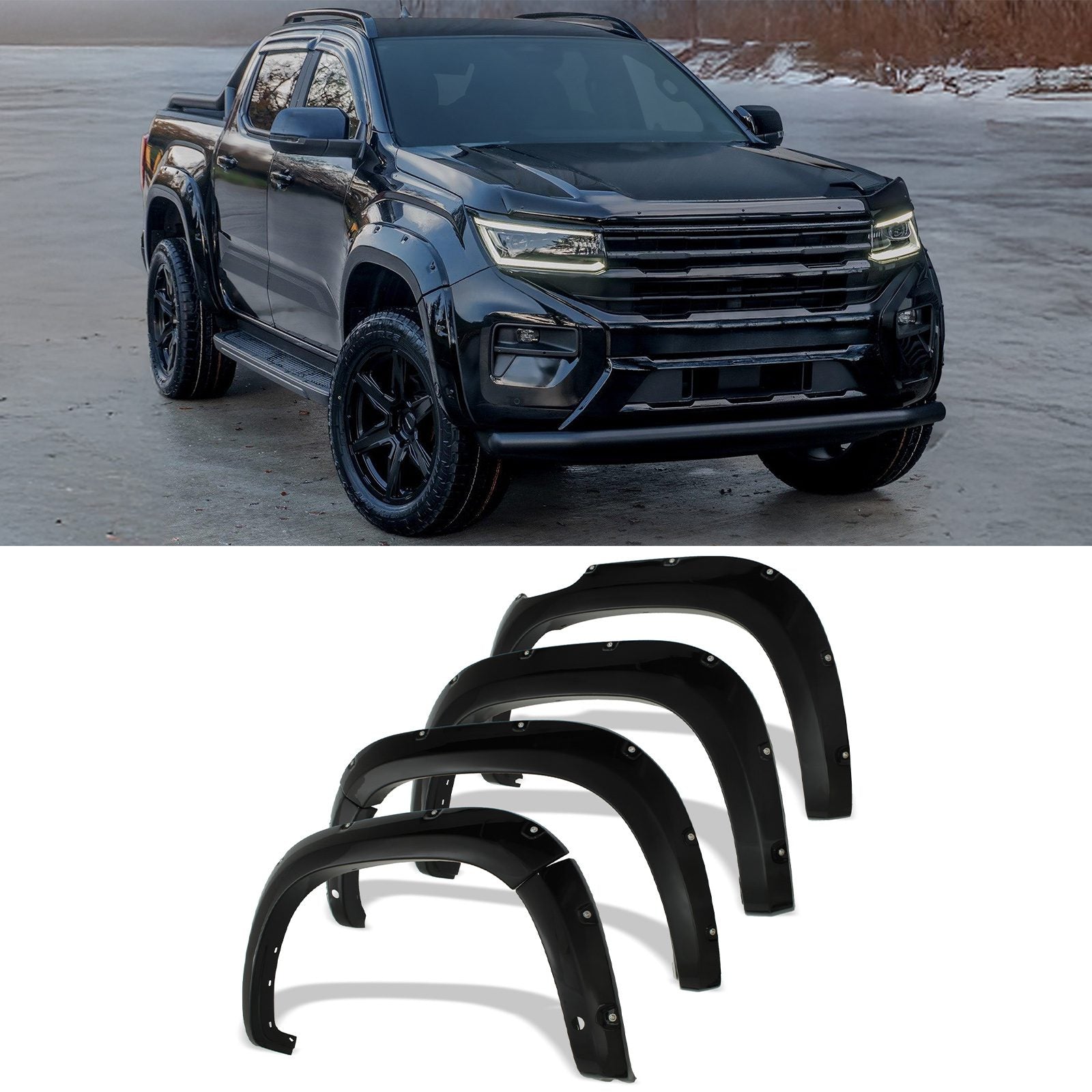 New VW Amarok MK2 2023+ Gloss Black Wheel Arches Bolt On Look