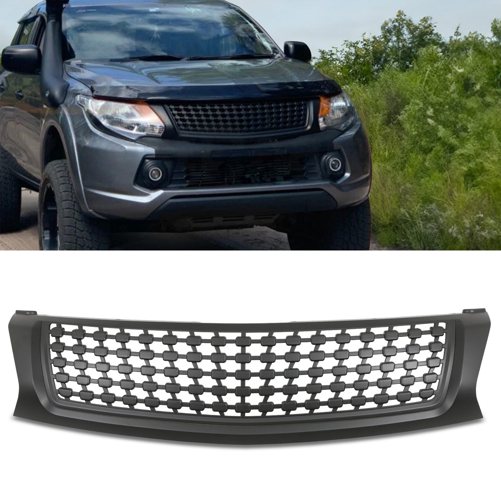 Mitsubishi L200 Triton Series 5 15-18 Badgeless Black Grille