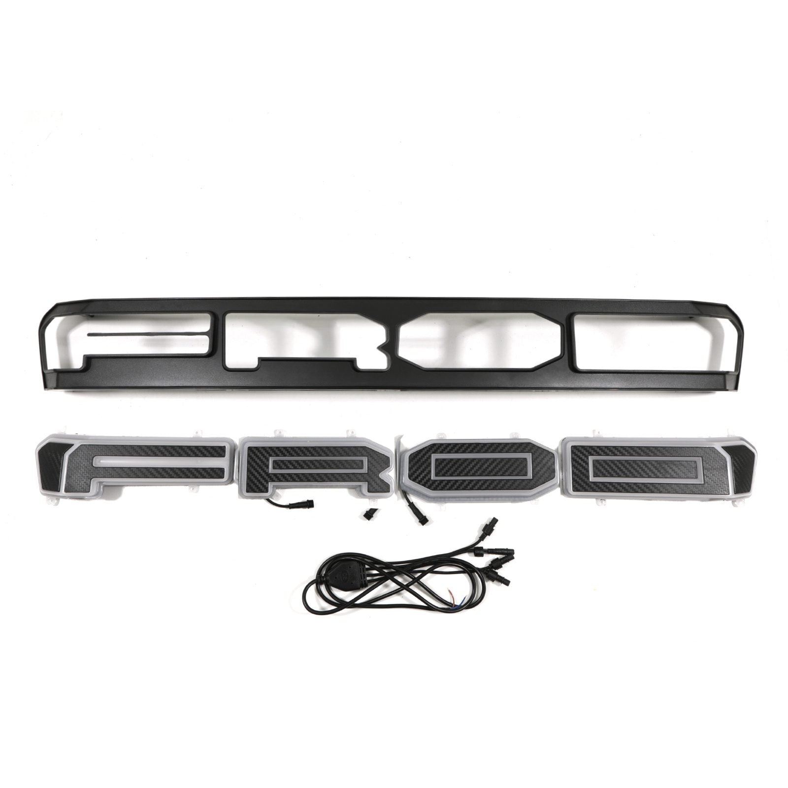 Ford Ranger T8 Wildtrak 18-21 Black Grille With White LED Badge