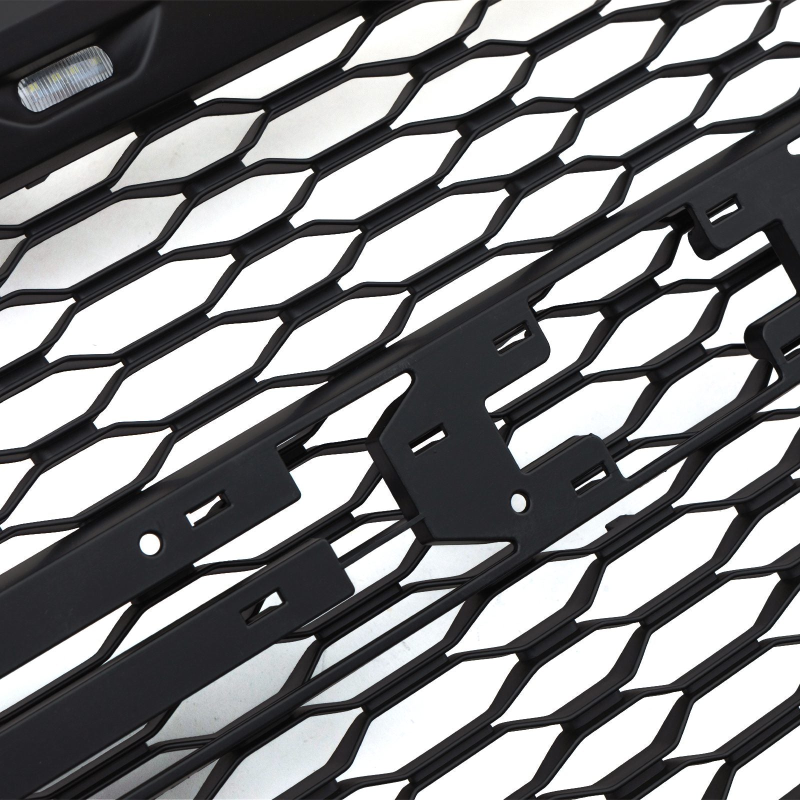 Ford Ranger T7 15-17 Matte Black Grille With White LED Lights