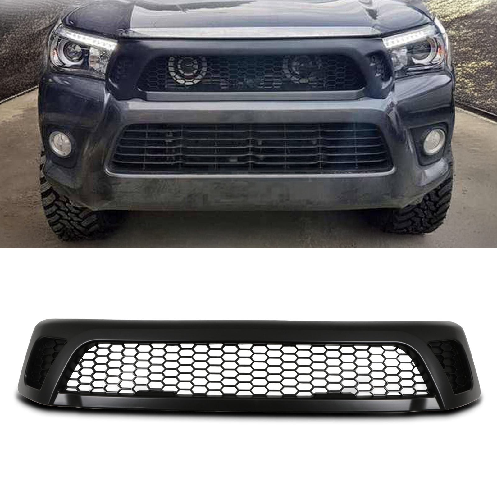 Toyota Hilux Revo 15-20 Badgeless Black Grille