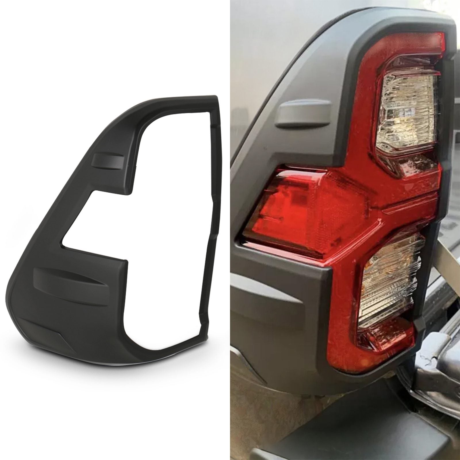 Toyota Hilux Revo 2020+ Black Tail Light Surround Covers