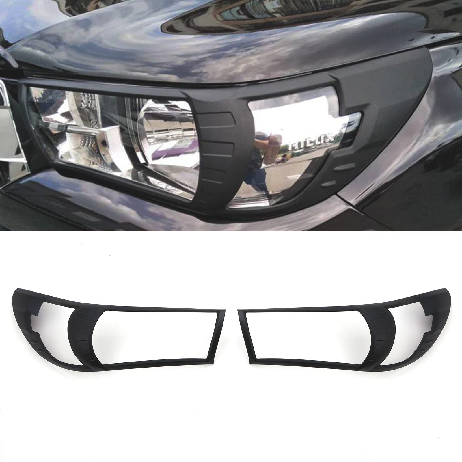 Toyota Hilux Revo 2015-2017 Headlight Cover Trim Black