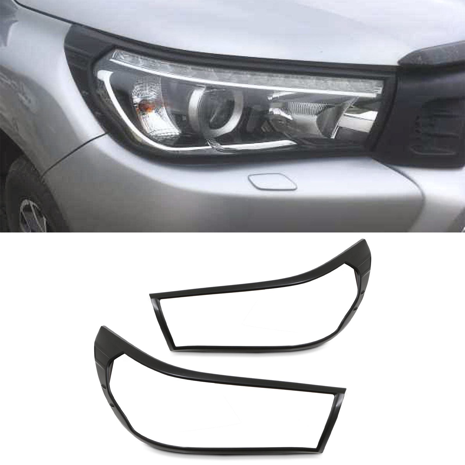Toyota Hilux Revo 2015-2017 Headlight Cover Trim Black