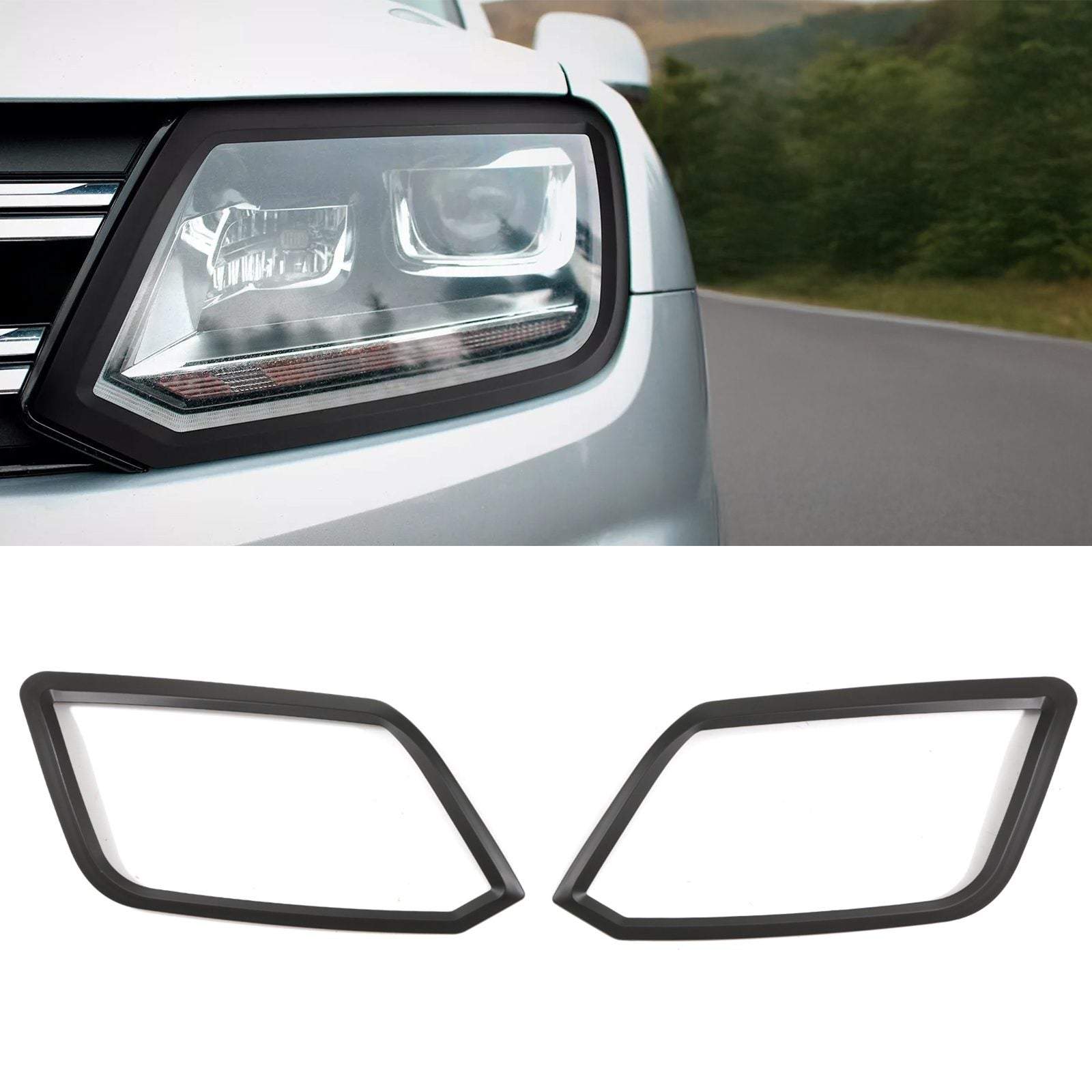 VW Amarok 2010-2020 Matte Black Headlight Covers