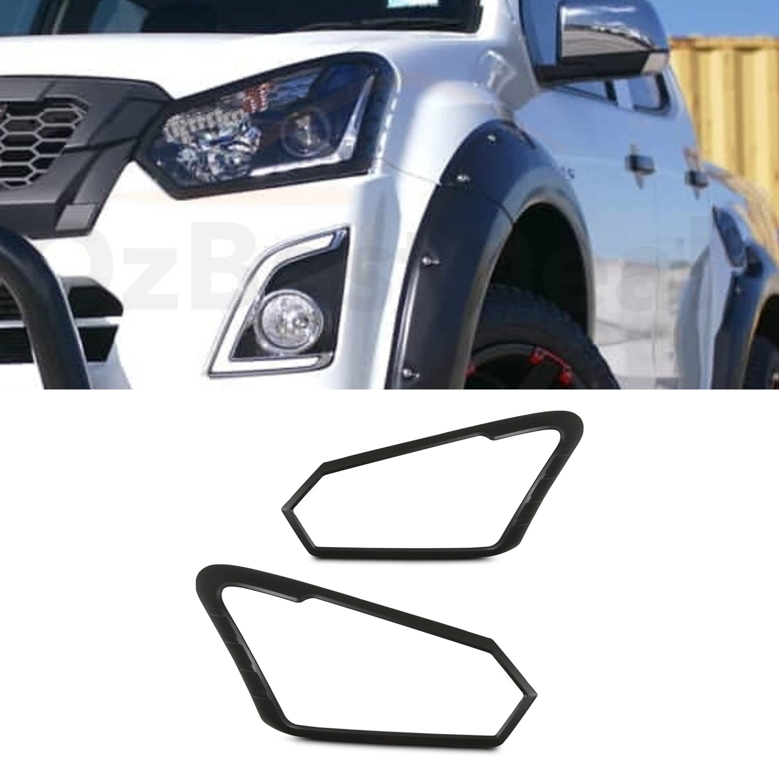 Isuzu D Max 2016+ Black Headlight Cover With D Max Logo