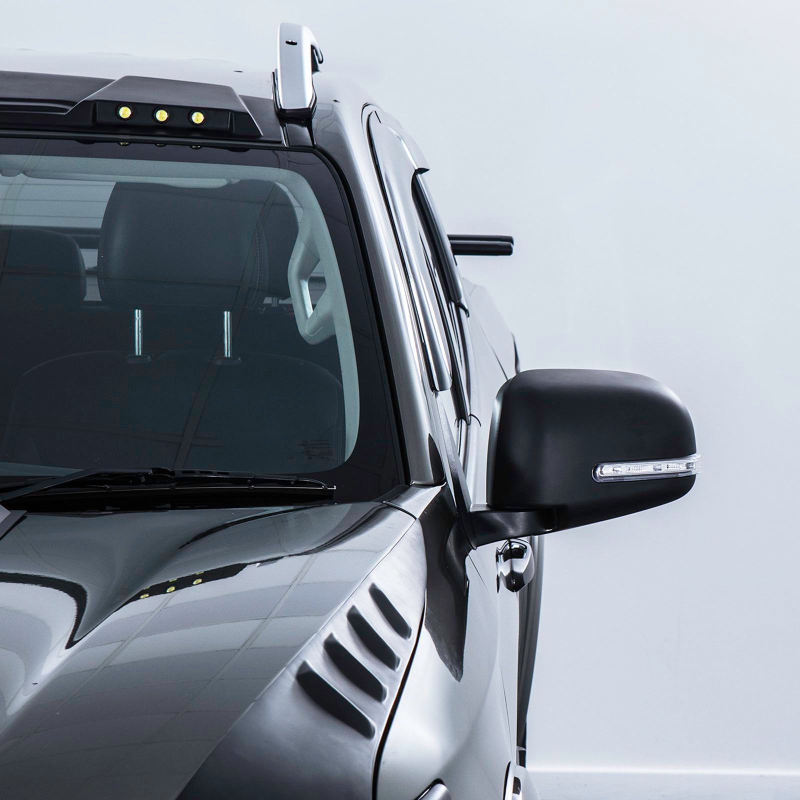 Mitsubishi L200 Triton 15-18 Black Door Mirror Covers With LED Light