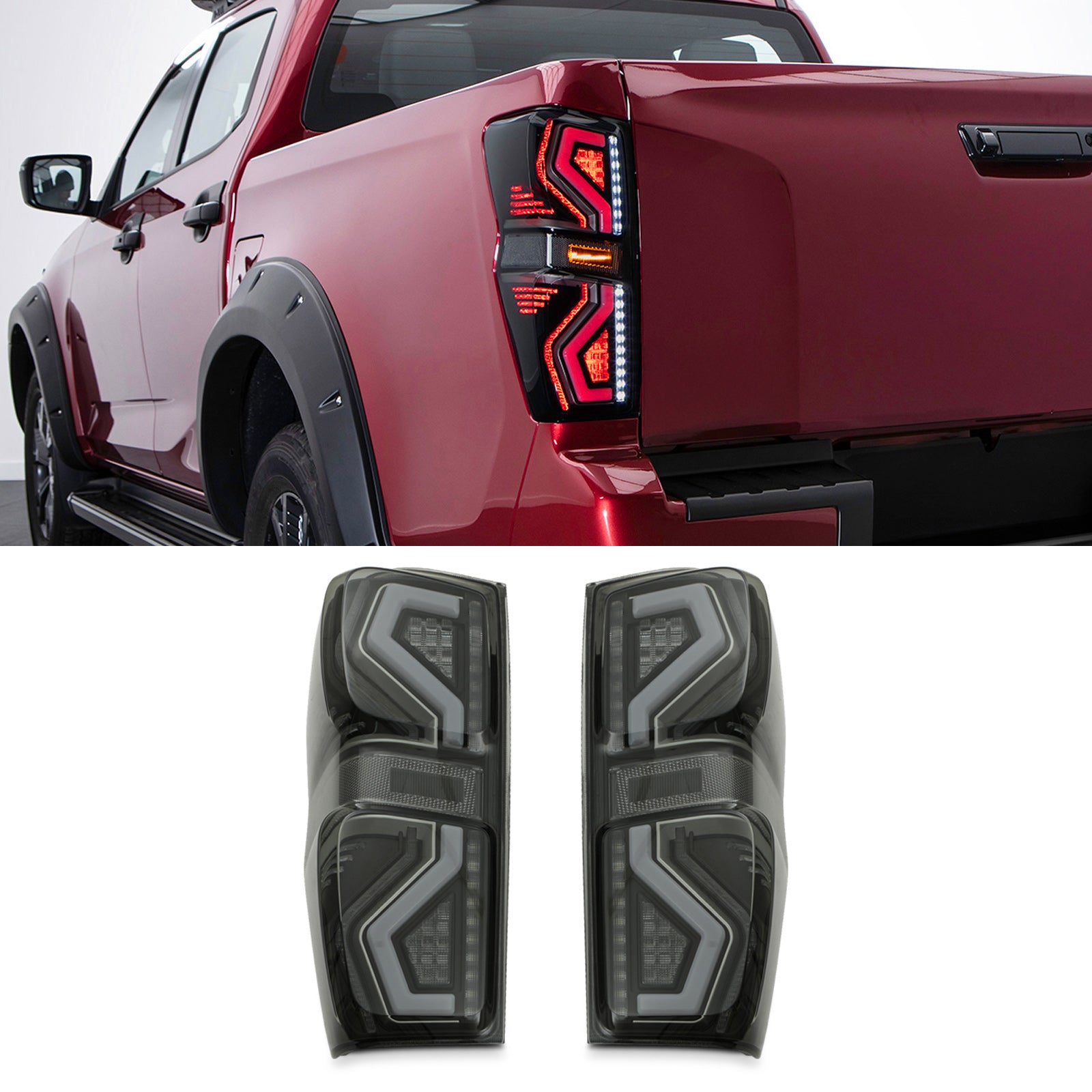 Isuzu D Max 2021+ Rear Smoked LED Tail Lights