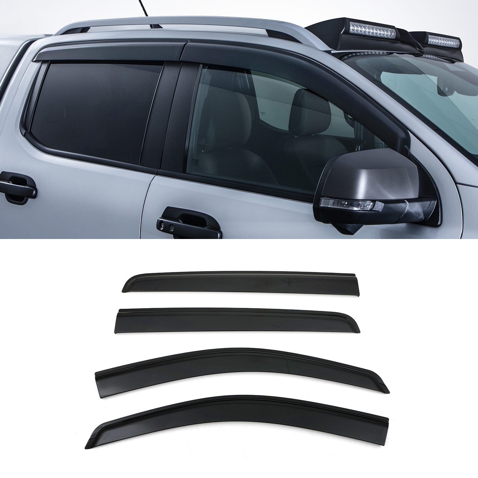 New VW Amarok MK2 2023+ 4pc Black Wind Deflector Kit