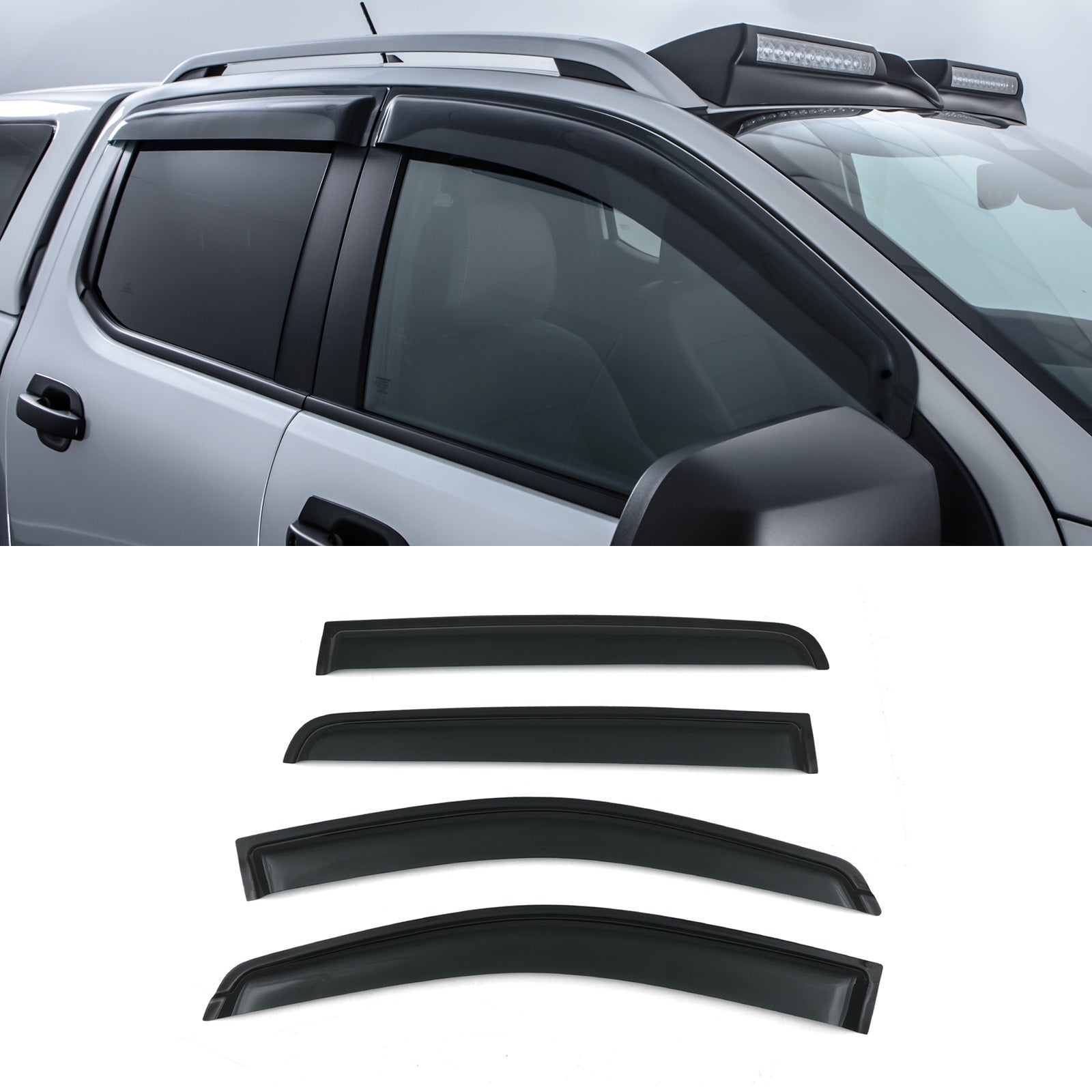 Ford Ranger T9 2023+ Black Wind Deflectors