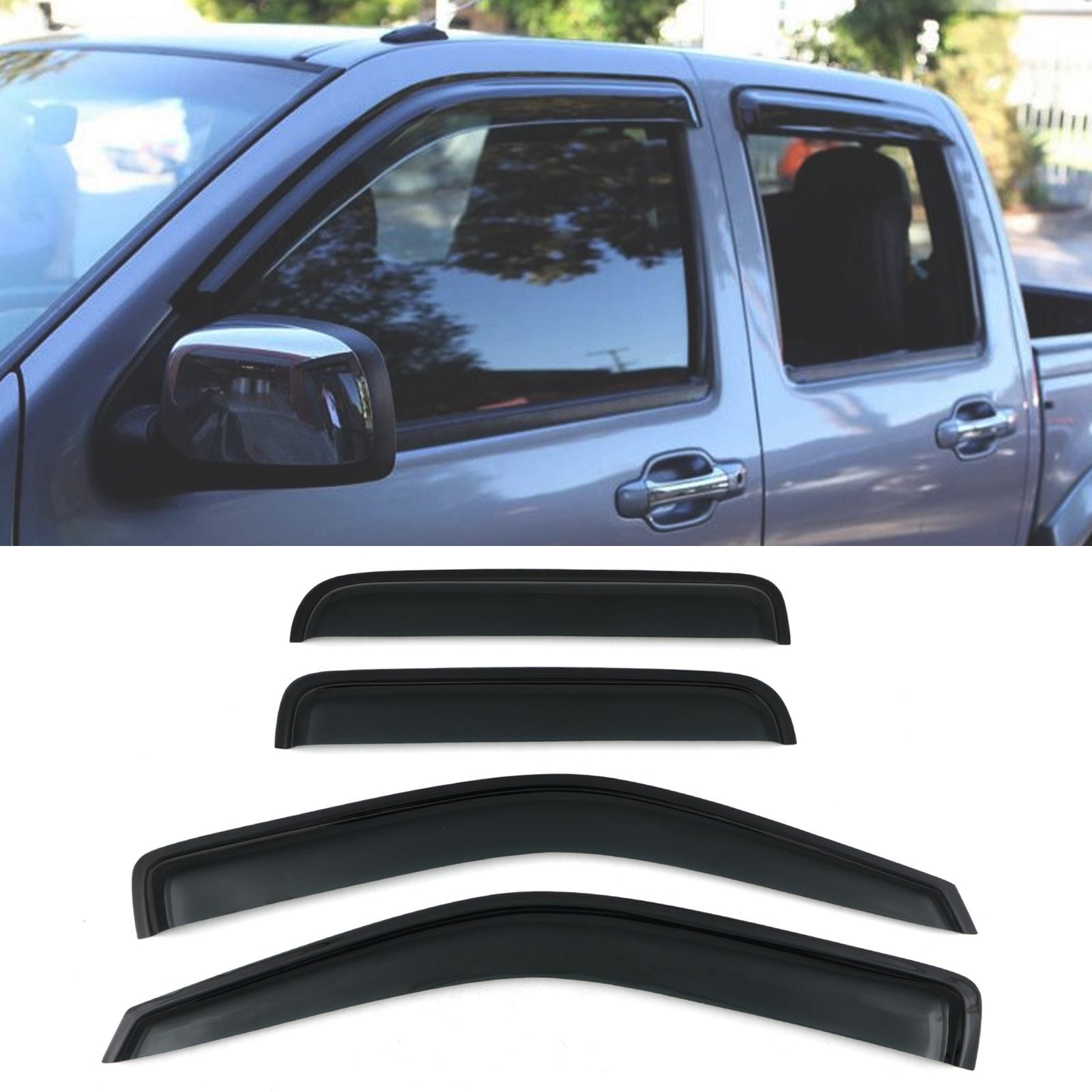 Isuzu D Max 07-11 Black Wind Deflectors
