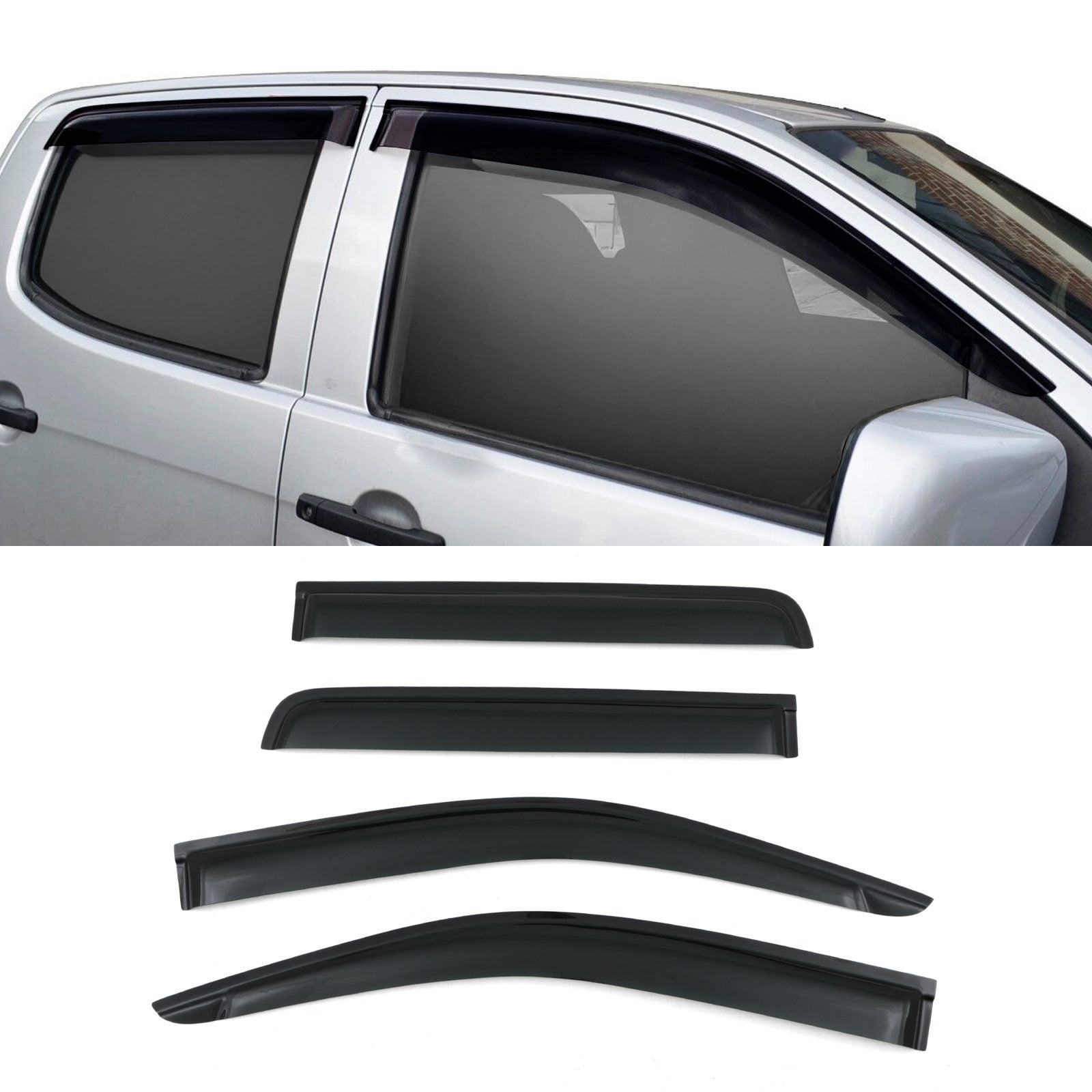 Isuzu D Max 12-19 Black Wind Deflectors