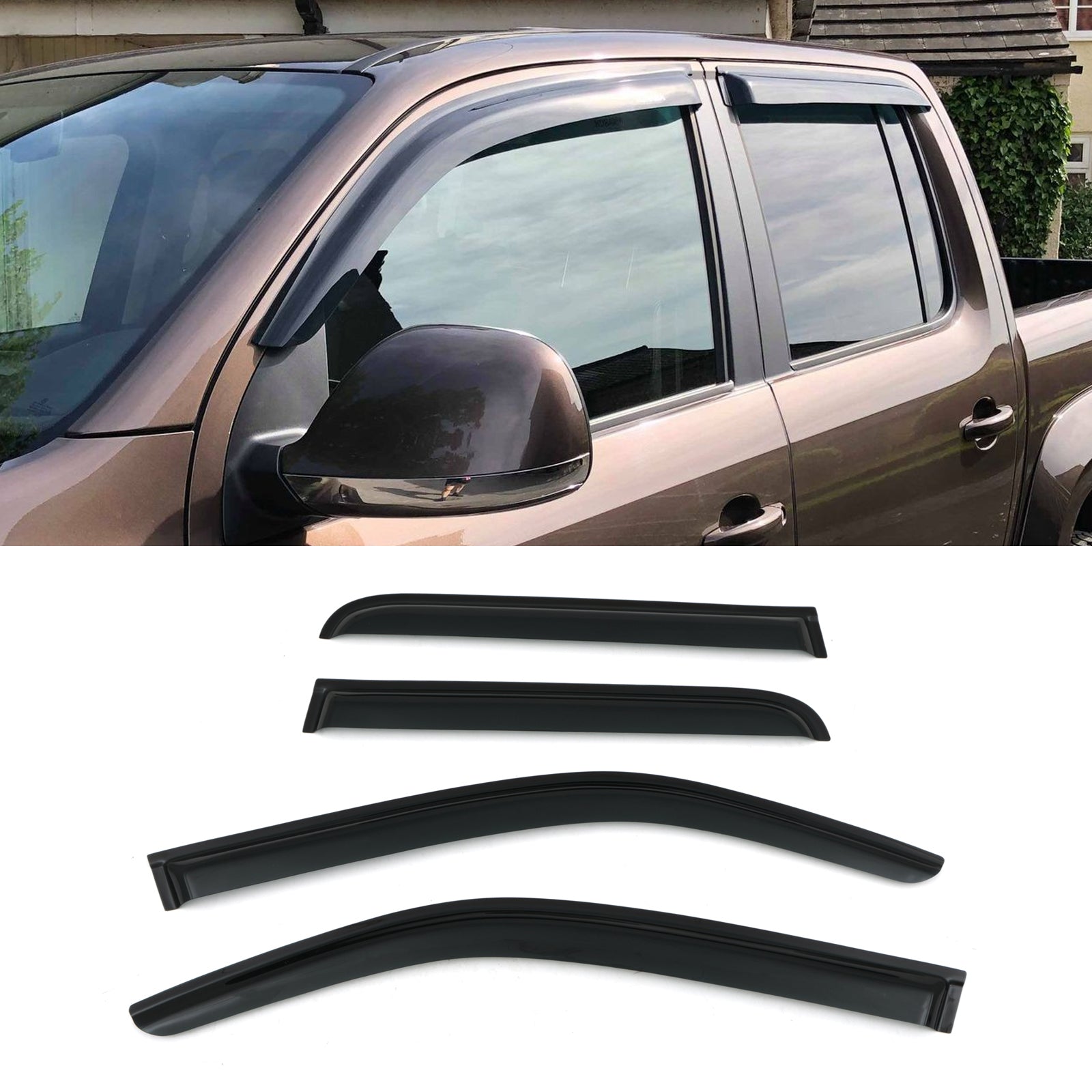 Volkswagen Amarok 10-16 Black Wind Deflectors