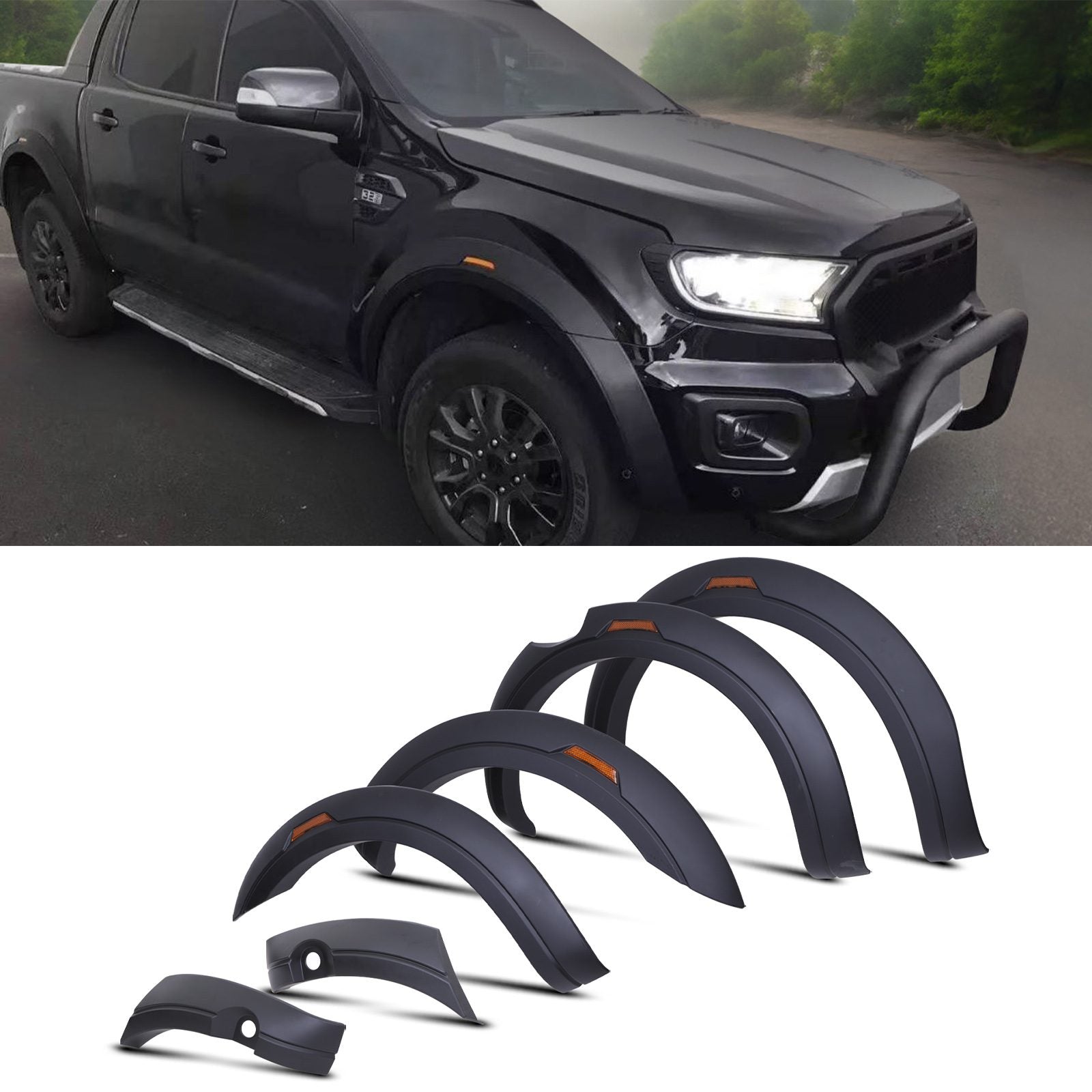 Ford Ranger T9 2023+ Matte Black Wheel Arch Set