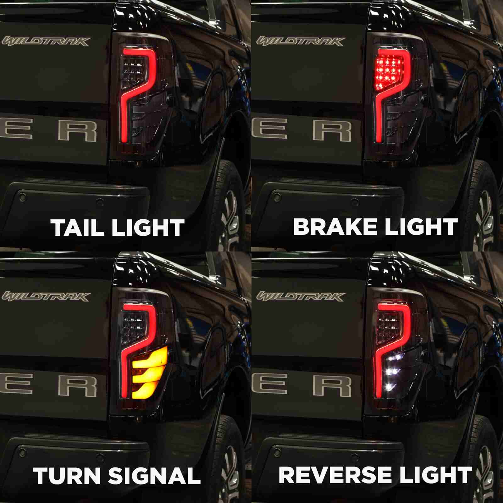 Ford Ranger T8 19-22 Rear Tinted LED Tail Lights