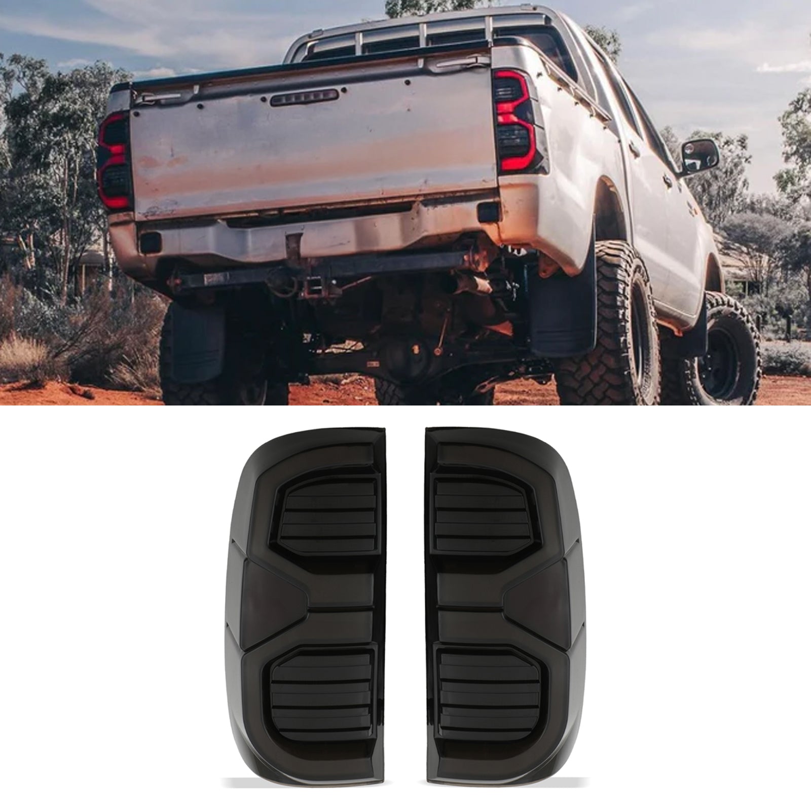 Toyota Hilux Vigo 05-15 Rear Smoked Black LED Tail Lights