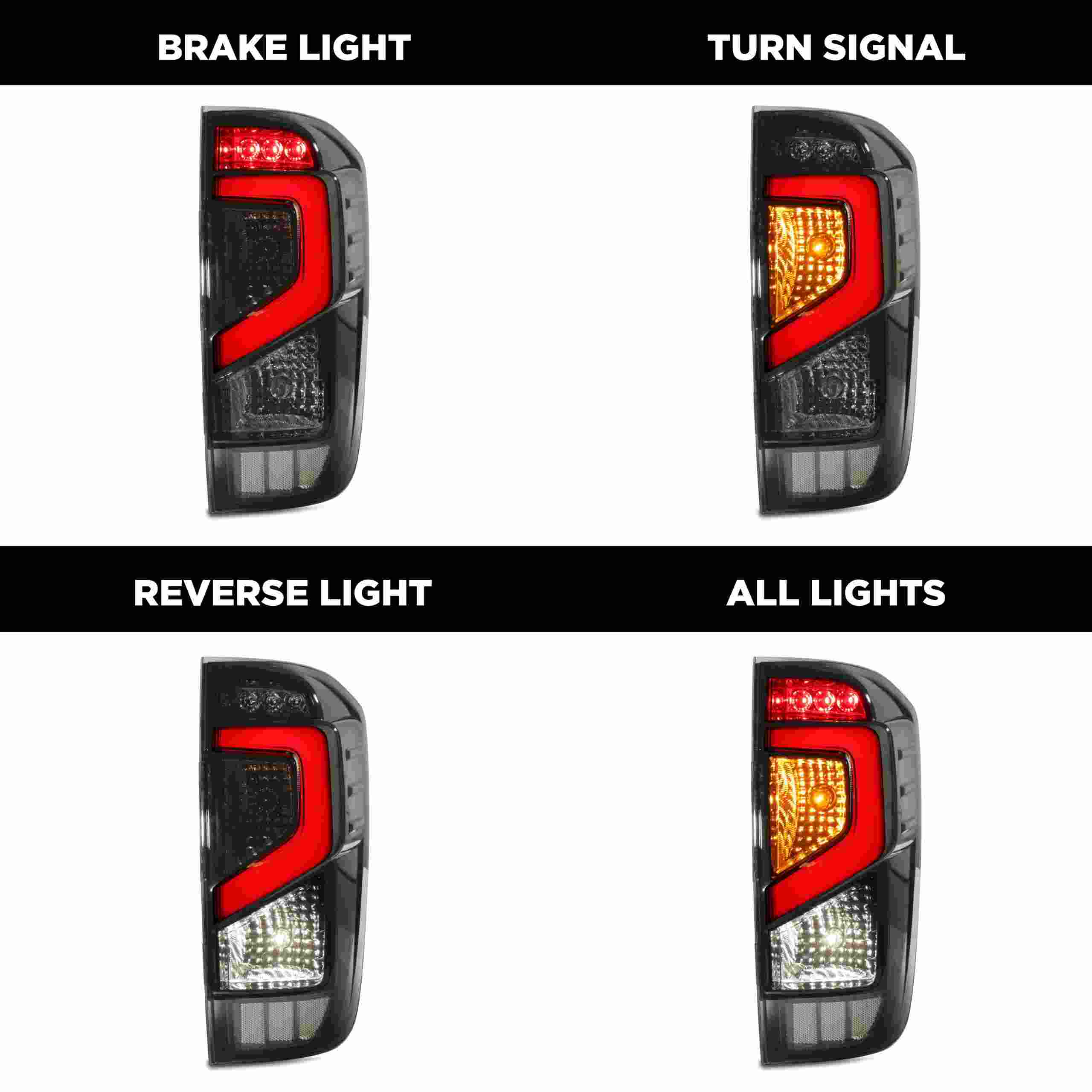 Nissan Navara D23 NP300 2015+ Rear LED Tinted Tail Lights