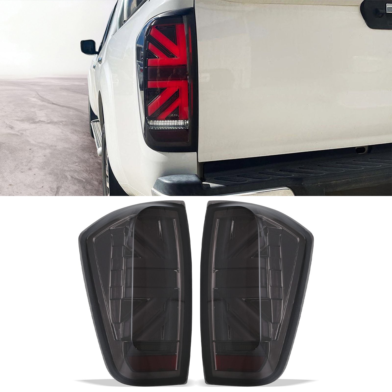 Nissan Navara NP300 D23 2015+ Rear LED Tail Lights Union Jack Style