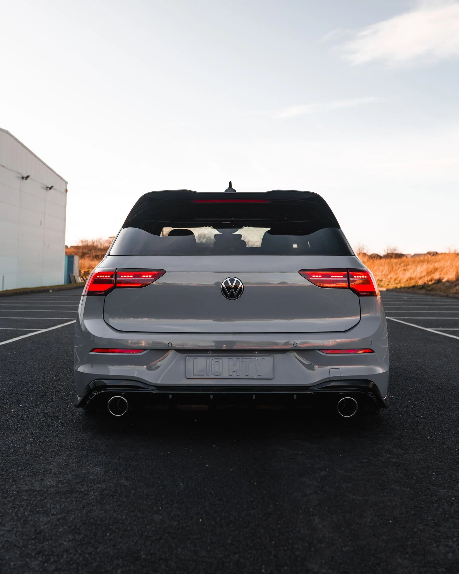 VW Golf GTI Mk8 & Mk8.5 EVO-1 Gloss Black Rear Diffuser by ZAERO (2020+)