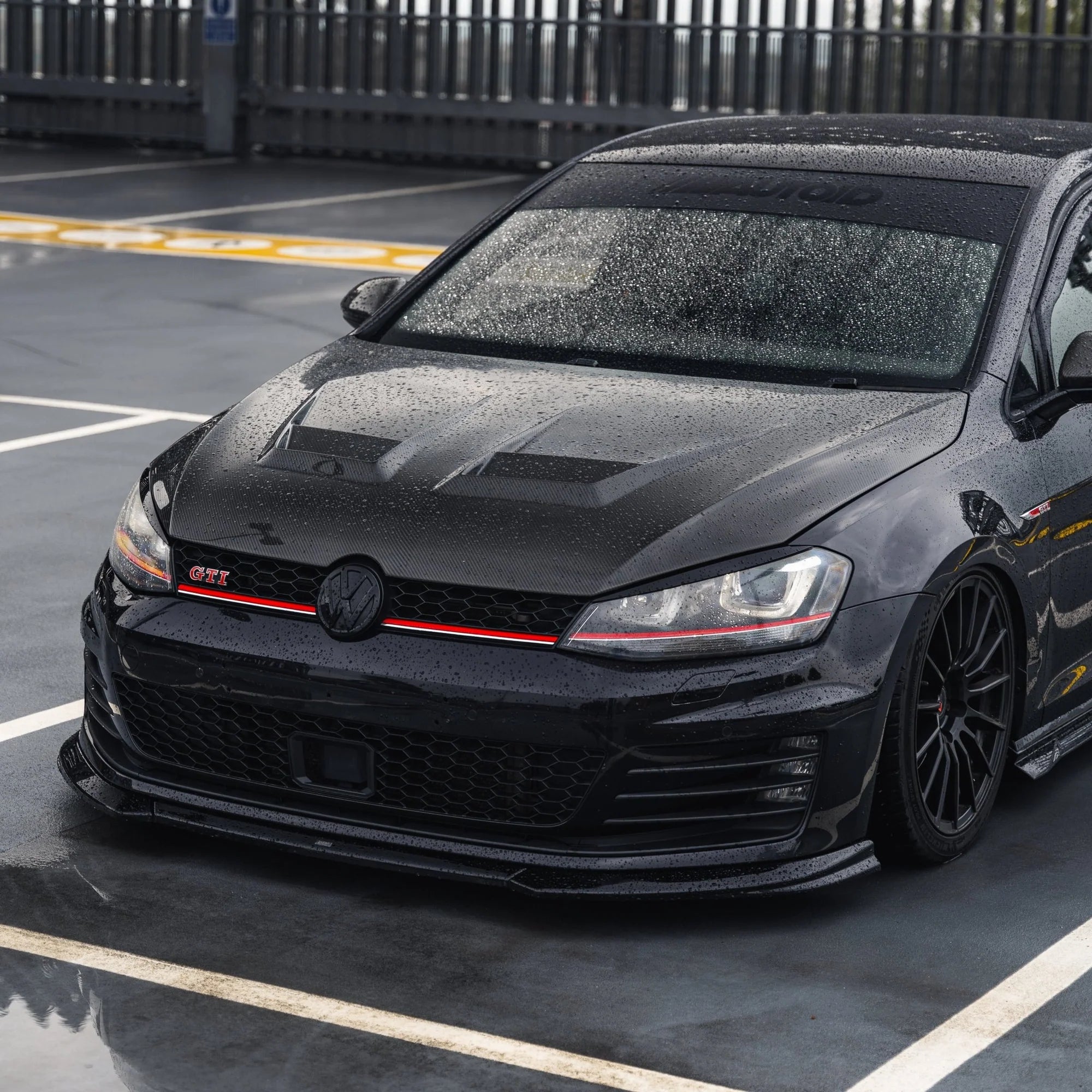 VW Golf GTI & Golf GTD Mk7 EVO-1 Gloss Black Front Splitter by ZAERO (2013-2017)
