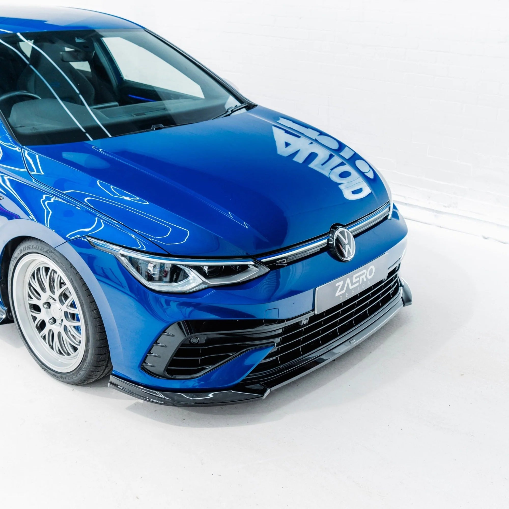 VW Golf R Mk8 EVO-1 Gloss Black Front Splitter by ZAERO (2020+)