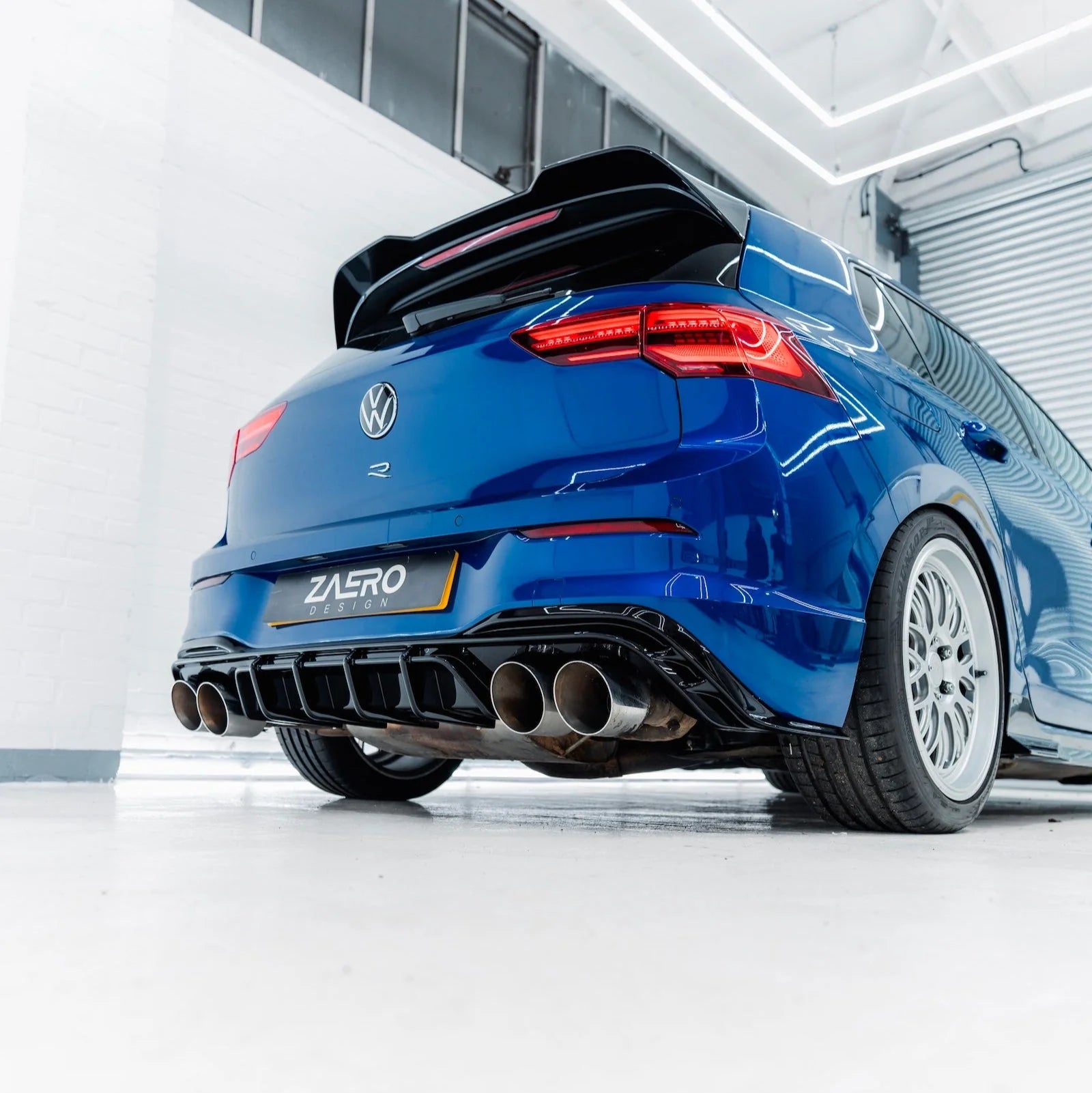 VW Golf R Mk8 EVO-1 Gloss Black Rear Diffuser by ZAERO (2020+)