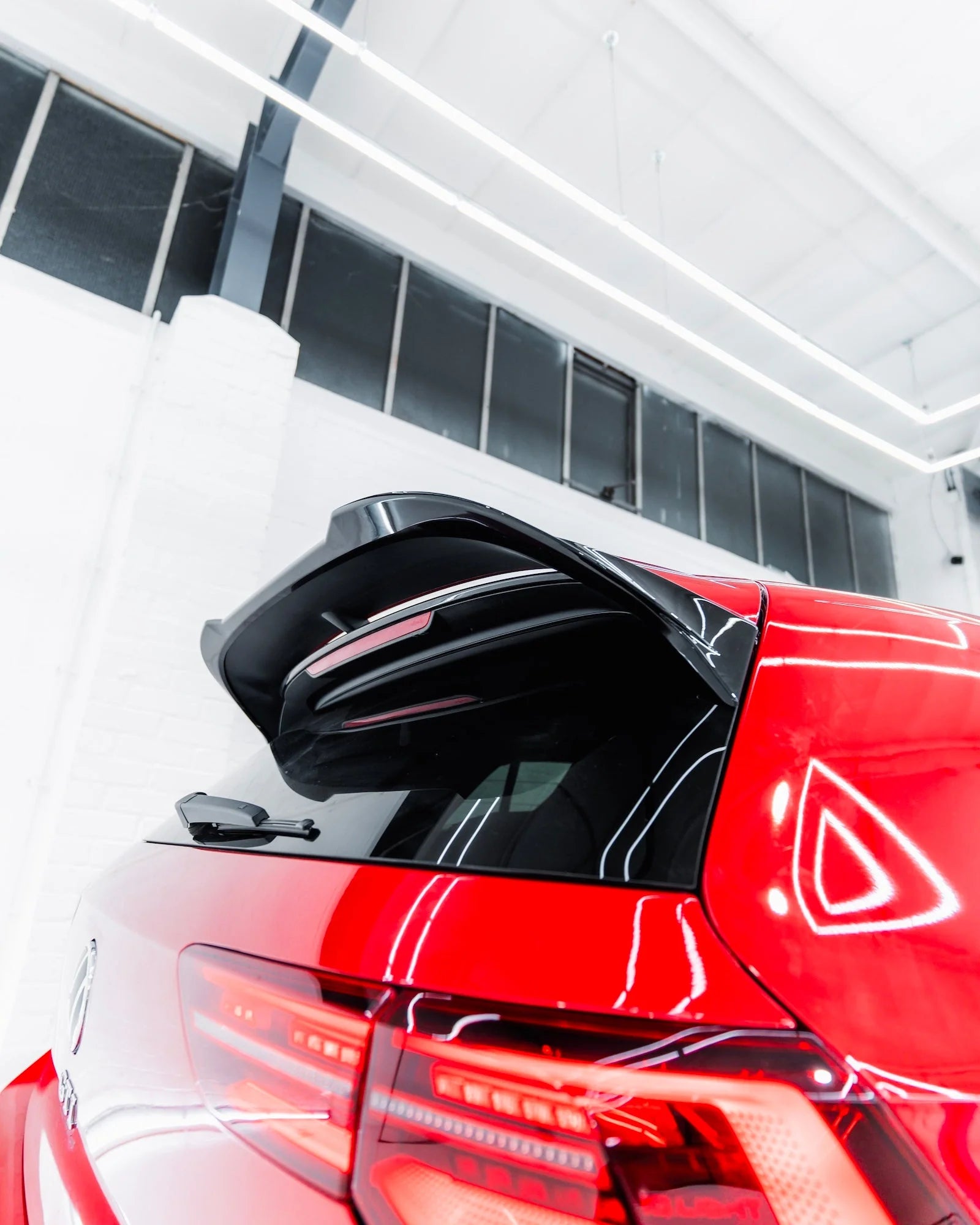 VW Golf R & Golf GTI Clubsport Mk8 EVO-1 Gloss Black Rear Spoiler by ZAERO (2020+)