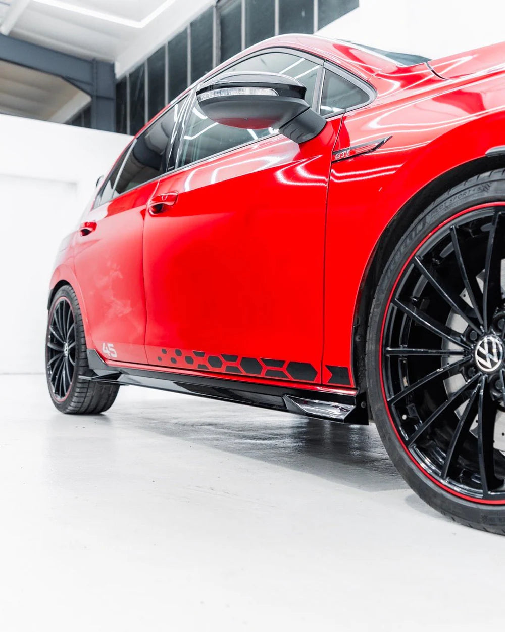 VW Golf / Golf GTI / Golf R Mk8 & Mk8.5 EVO-1 Gloss Black Side Skirts by ZAERO (2020+)