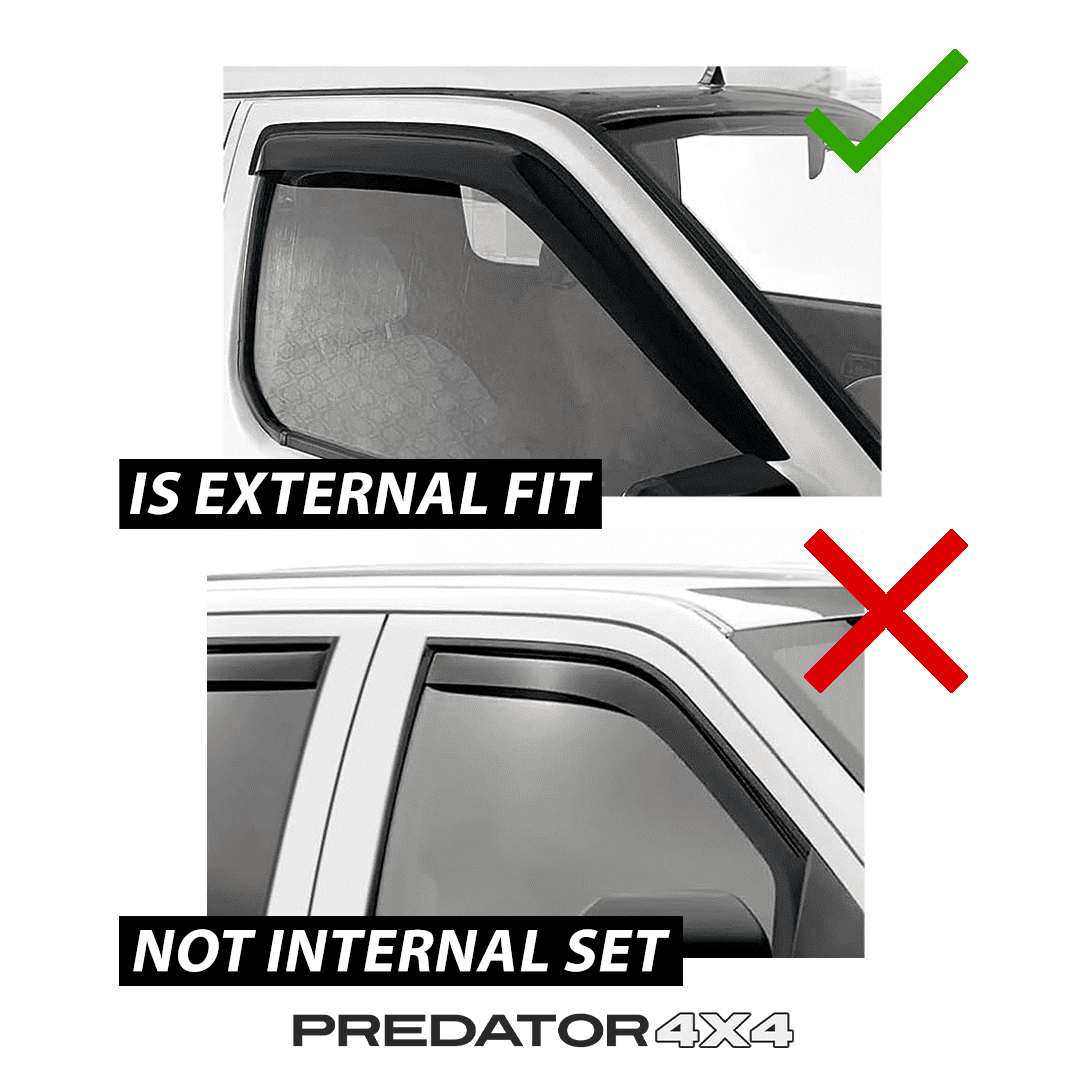 Ford Ranger T9 2023+ 4pc Black Wind Deflector Kit