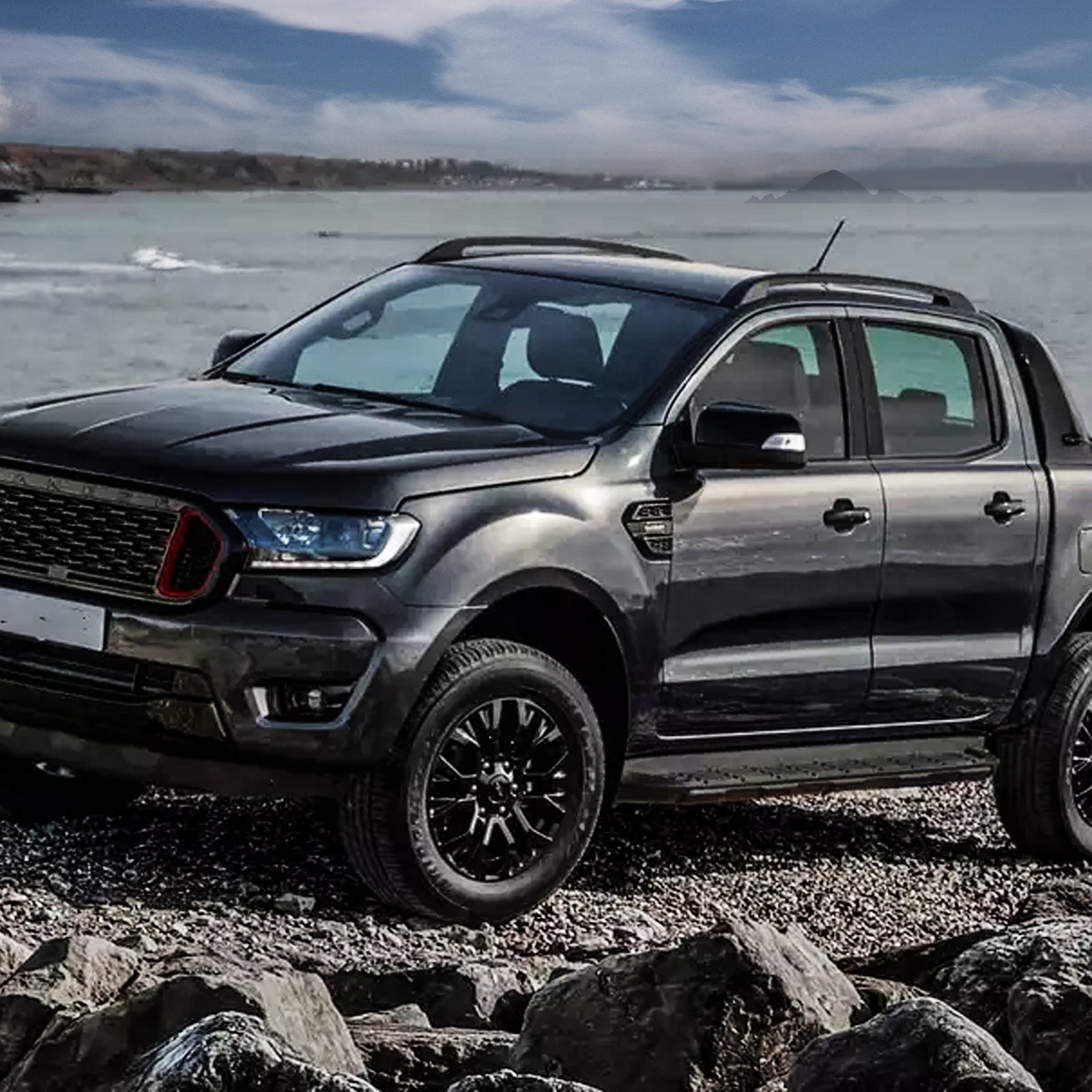 Ford Ranger T6 T7 T8 2012-2022 Black Roof Rails