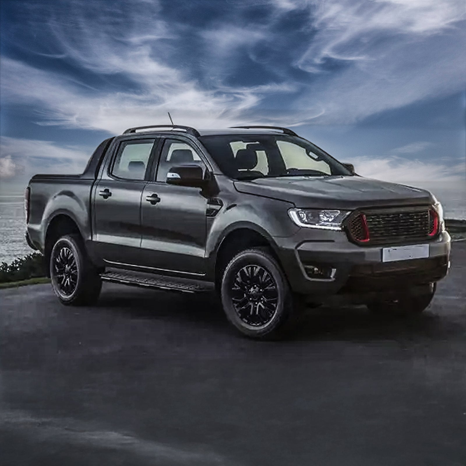 Ford Ranger T6 T7 T8 2012-2022 Black Roof Rails