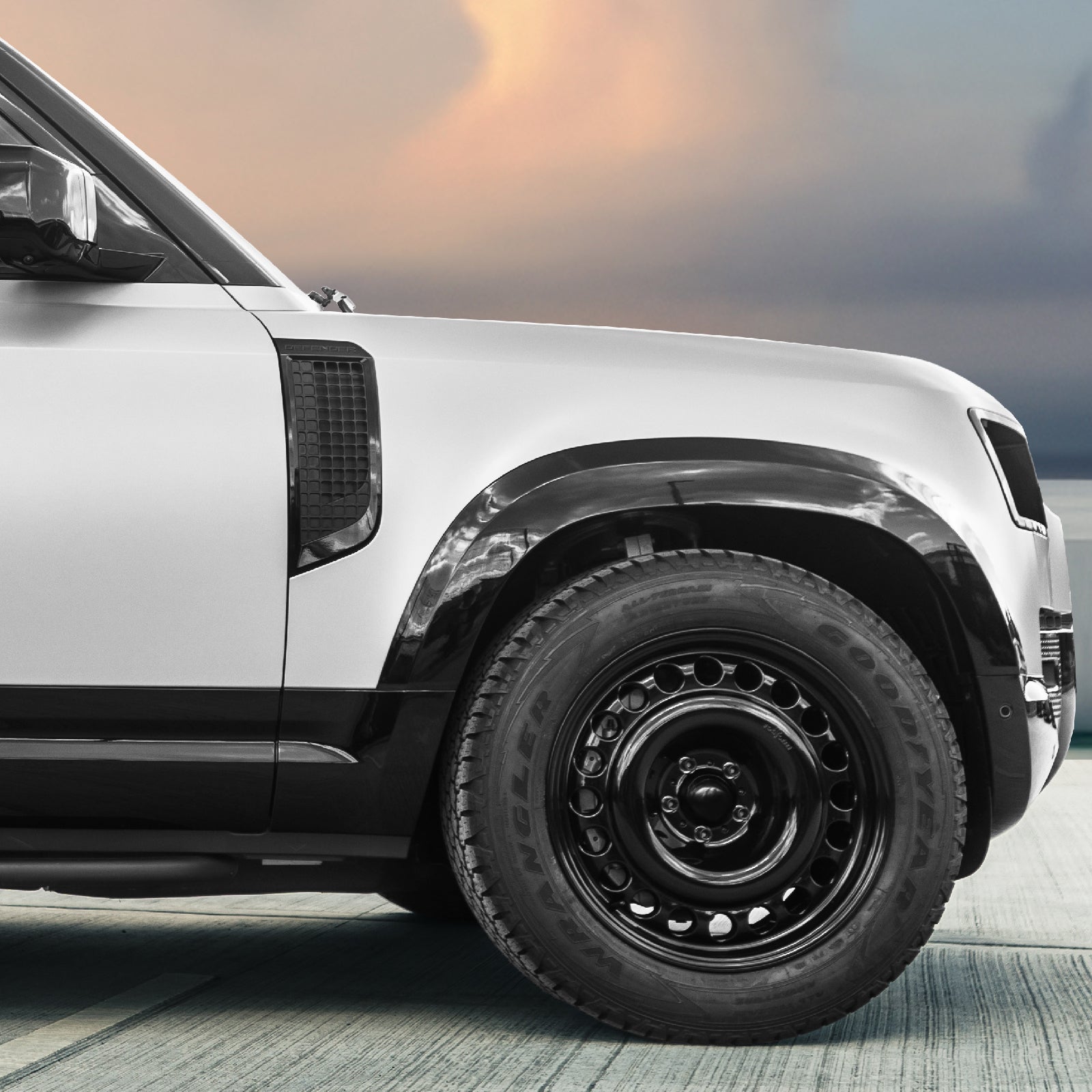 Predator 4x4 Gloss Black Front Wing Side Vents To Fit Land Rover Defender L663 2020+