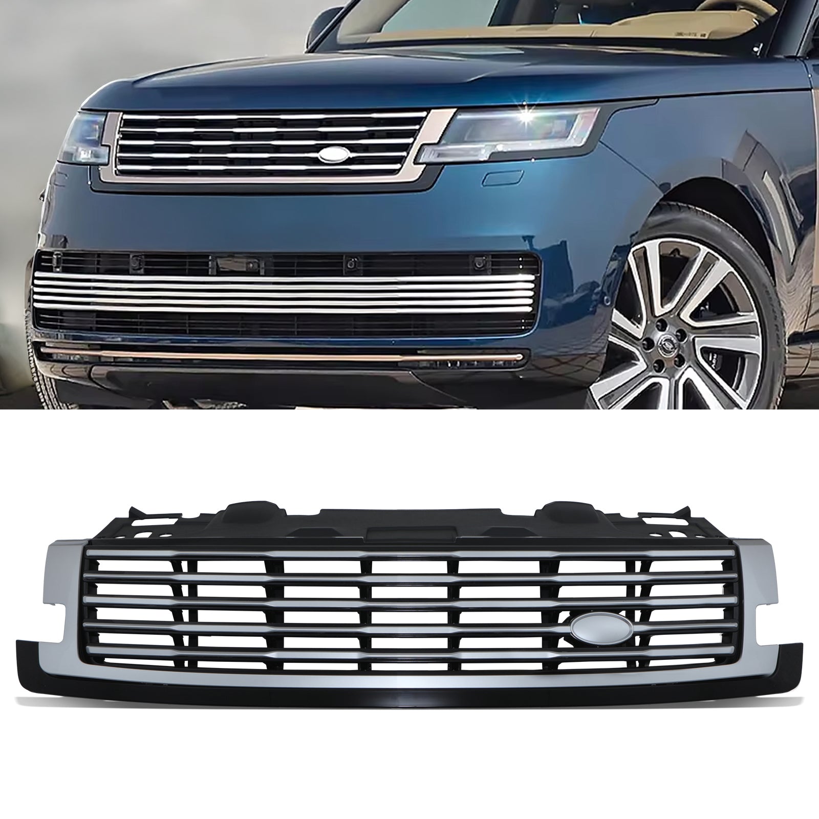 Predator 4x4 Gloss Black and Chrome Front Grille To Fit Range Rover Vogue L460 2022+