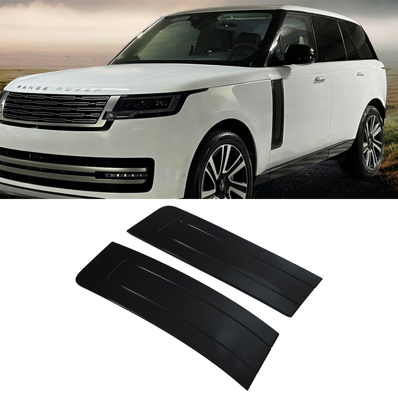 Predator 4x4 All Black Gloss Side Vents To Fit Range Rover Vogue L460 2022+
