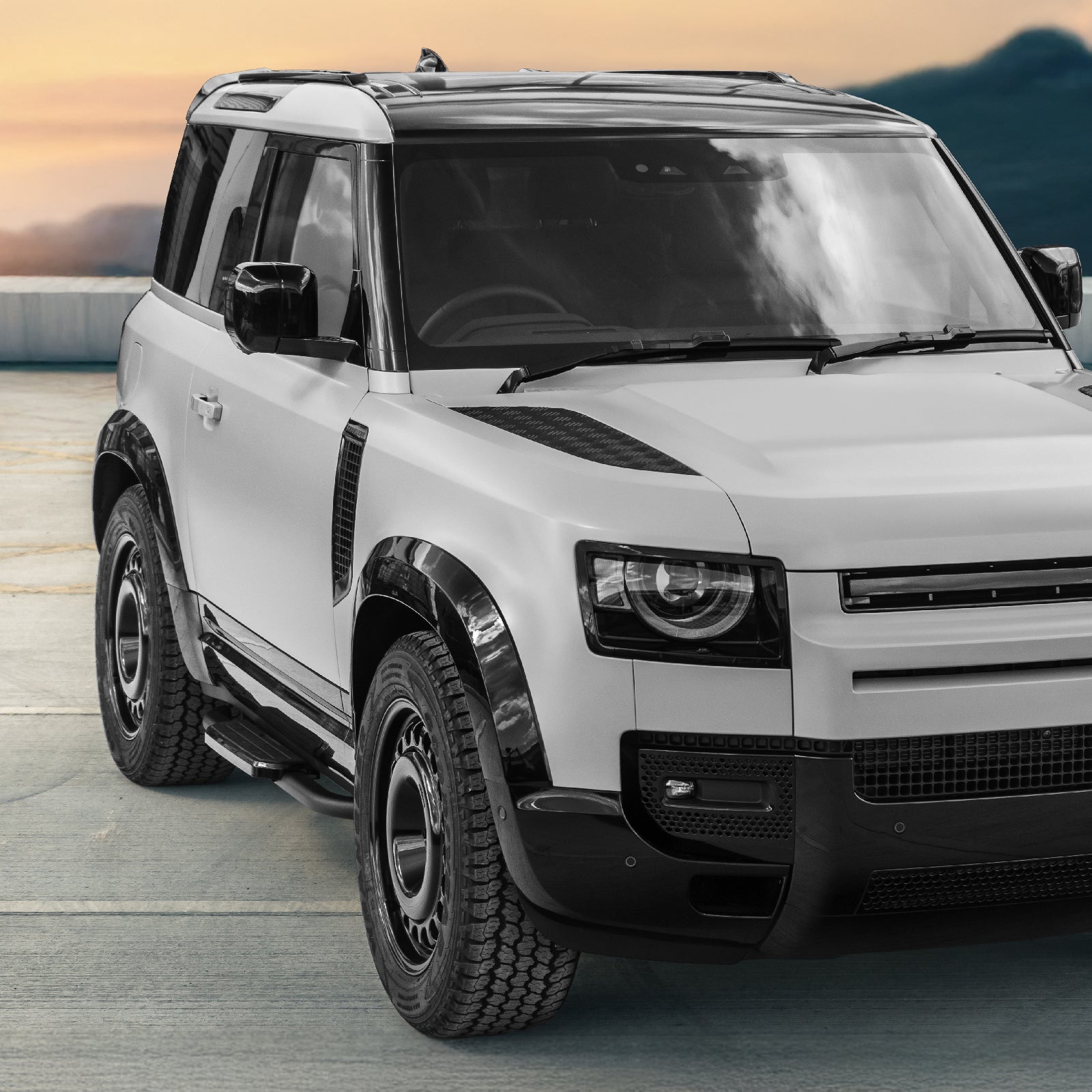 Predator 4x4 Black Pack Running Boards To Fit Land Rover Defender 90 L663 2020+